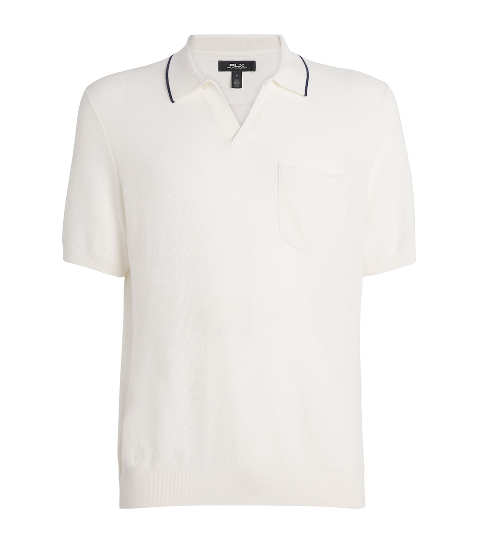 RLX Ralph Lauren Cotton-Blend Coolmax Polo Shirt White / Navy