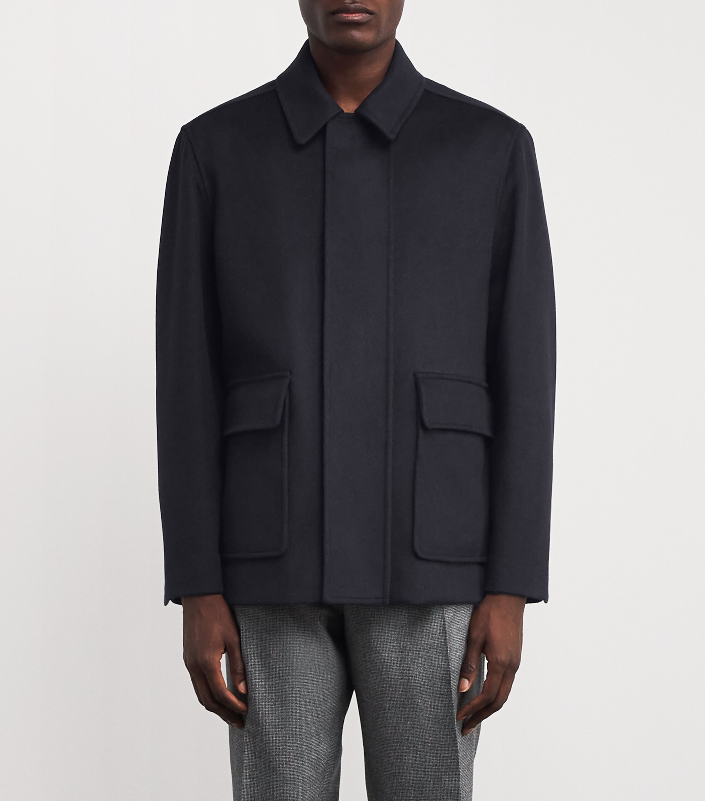 Virgin Wool Overshirt 850 NAVY Image 3