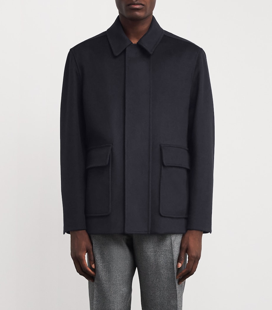 Virgin Wool Overshirt 850 NAVY Image 3