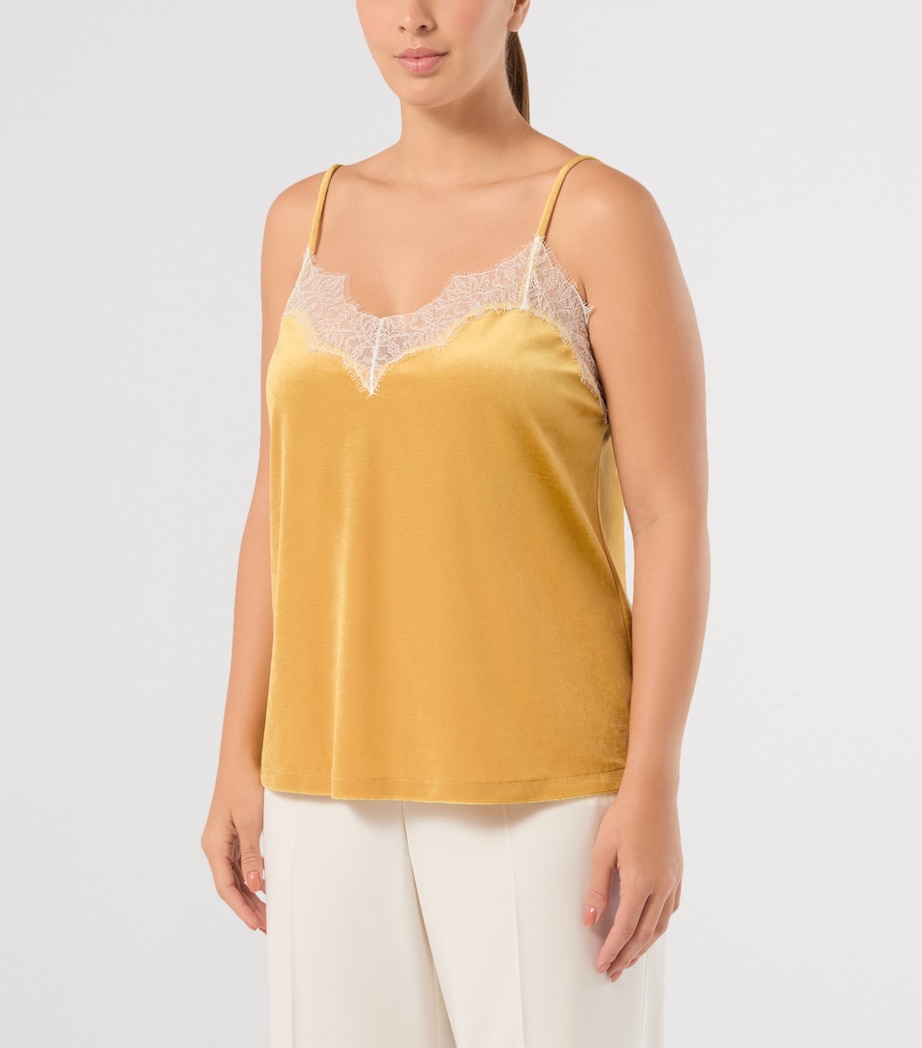 Marina Rinaldi Womens Lace-Trim Cami Top Honey Image 3