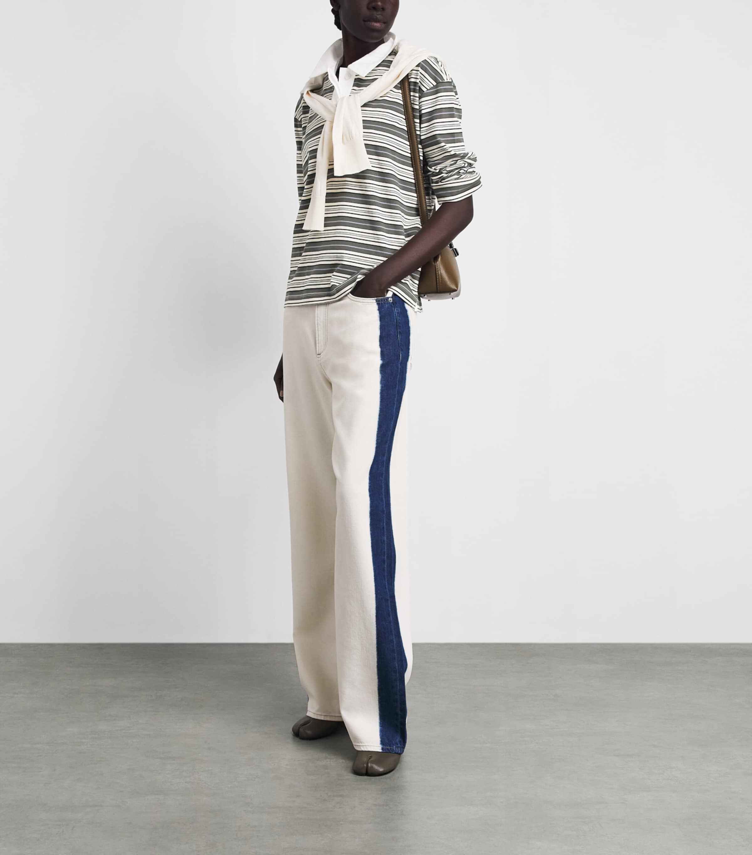 Rag & Bone Womens Cotton Stripe Kelly Rugby Polo Shirt Greenmult Image 2