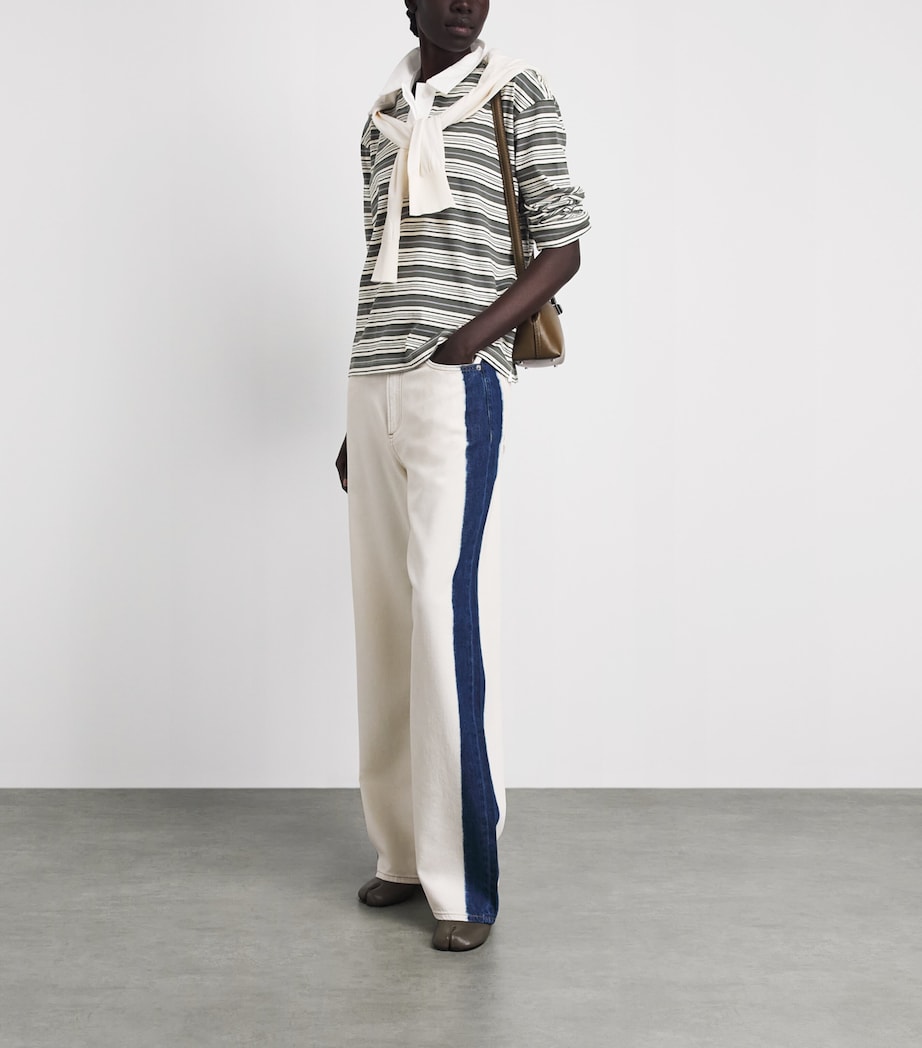 Rag & Bone Womens Cotton Stripe Kelly Rugby Polo Shirt Greenmult Image 2