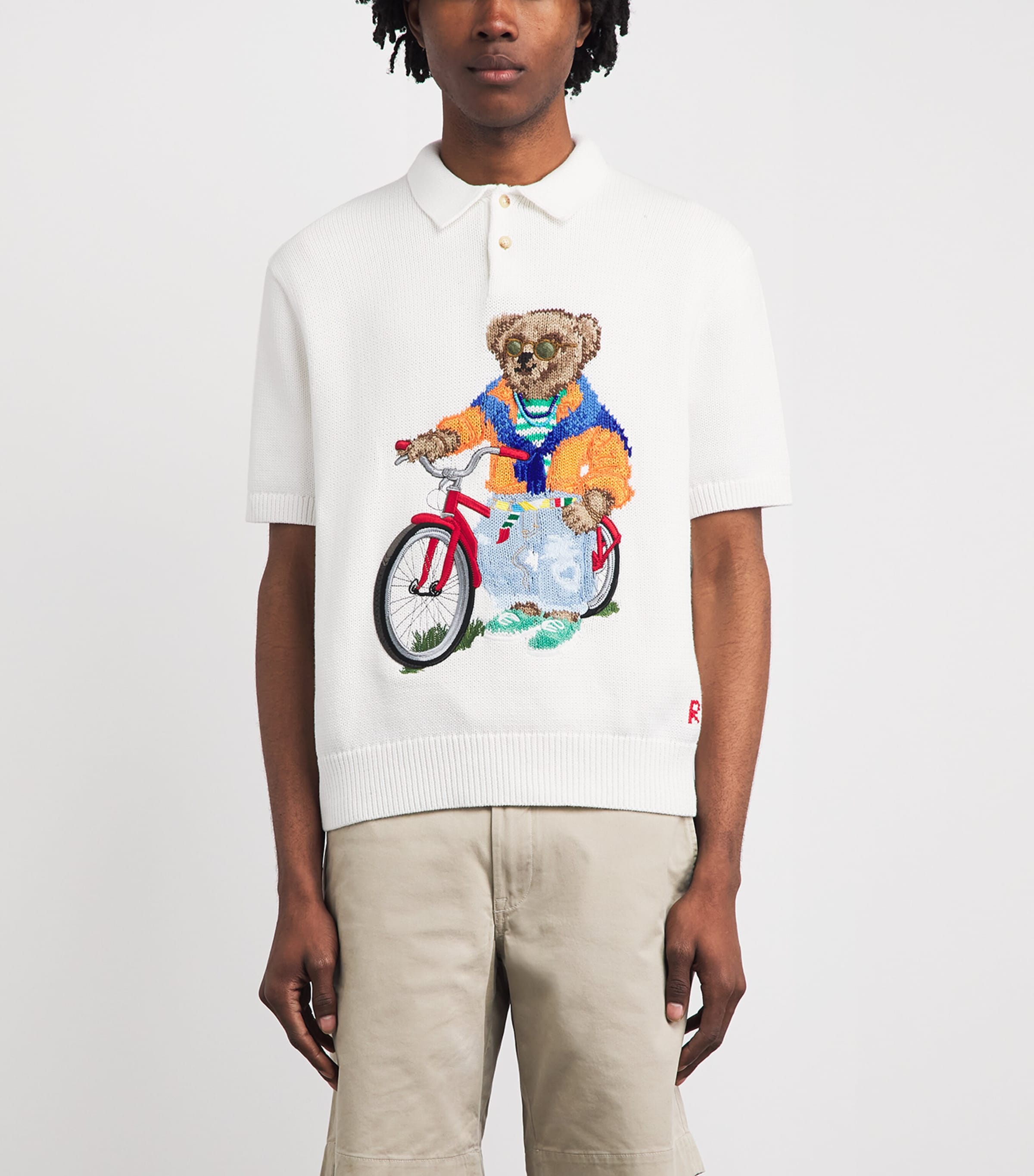 Polo Ralph Lauren Ivory Cotton Bear Polo Shirt | Harrods US