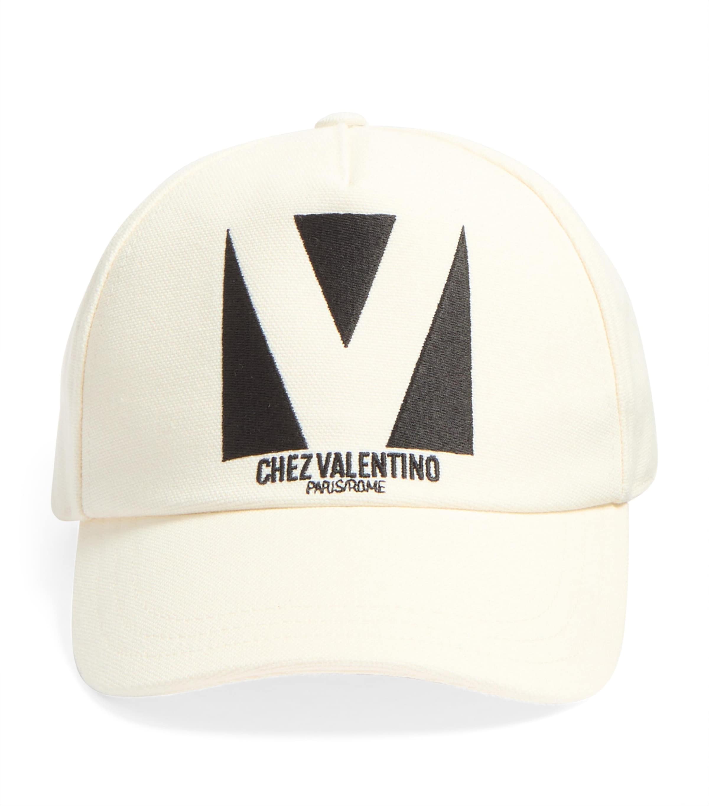 Valentino Ivory Cotton Baseball Cap In Ivory