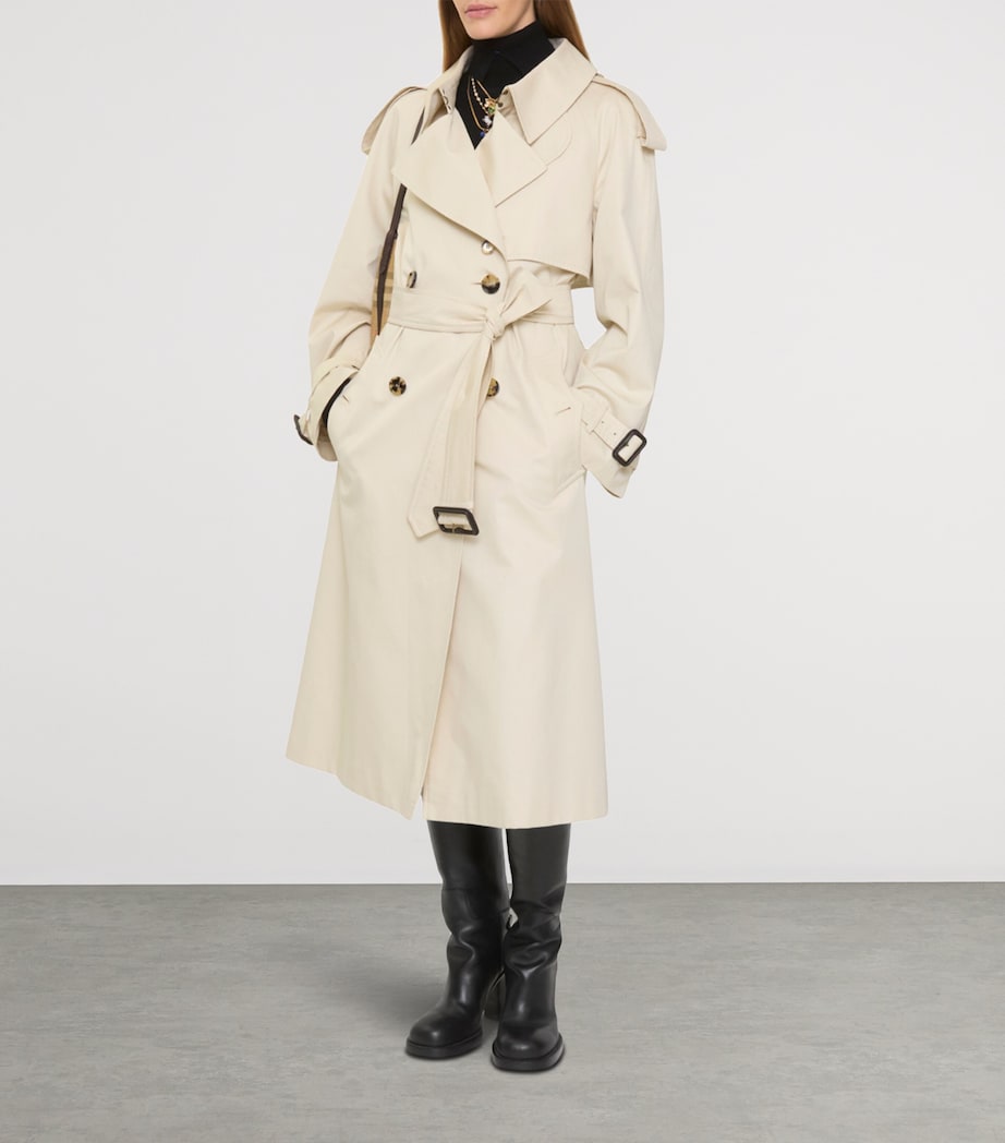 Gabardine Fitzrovia Long Trench Coat CLAM Image 6