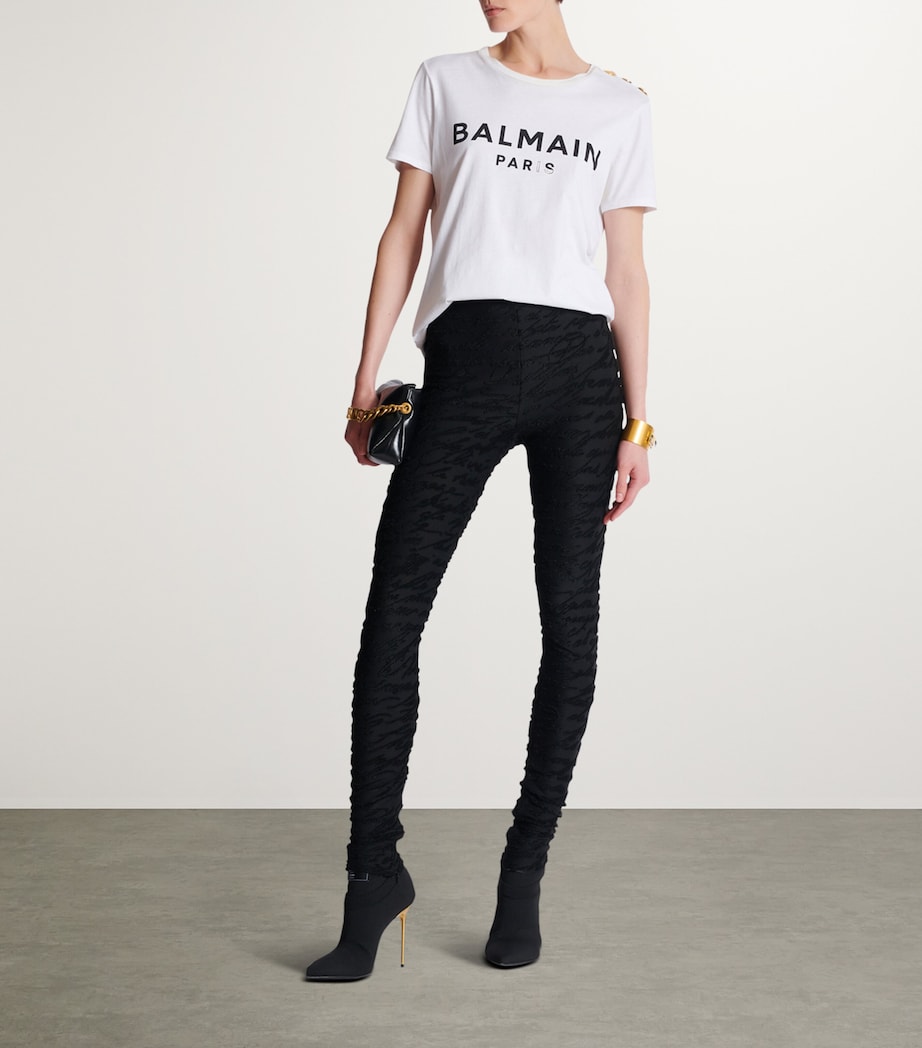 Jacquard Knit Love Letter Leggings 0PA NOIR Image 7