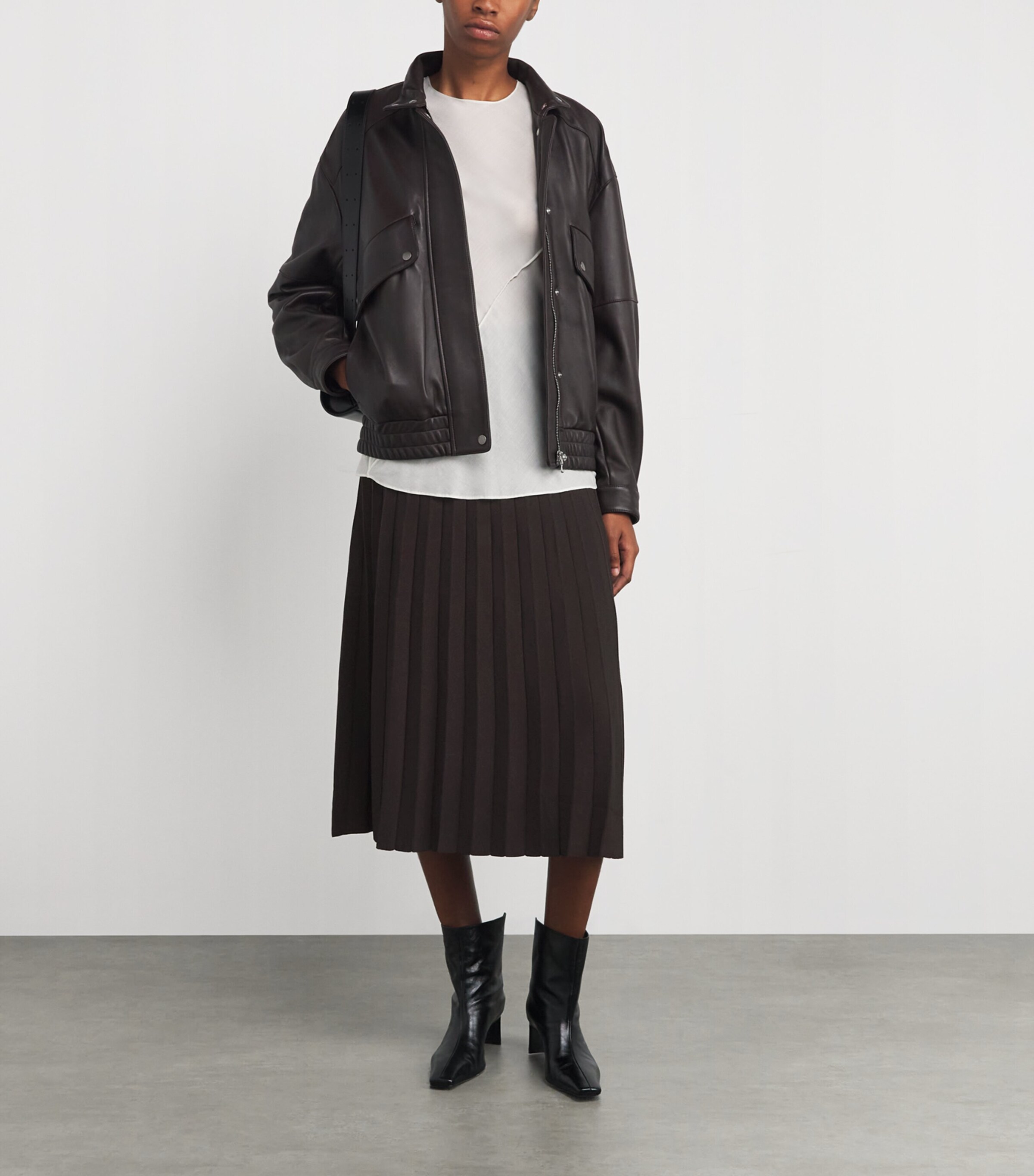 STAUD Womens Ribbed Lena Midi Skirt Eart Earth Image 2