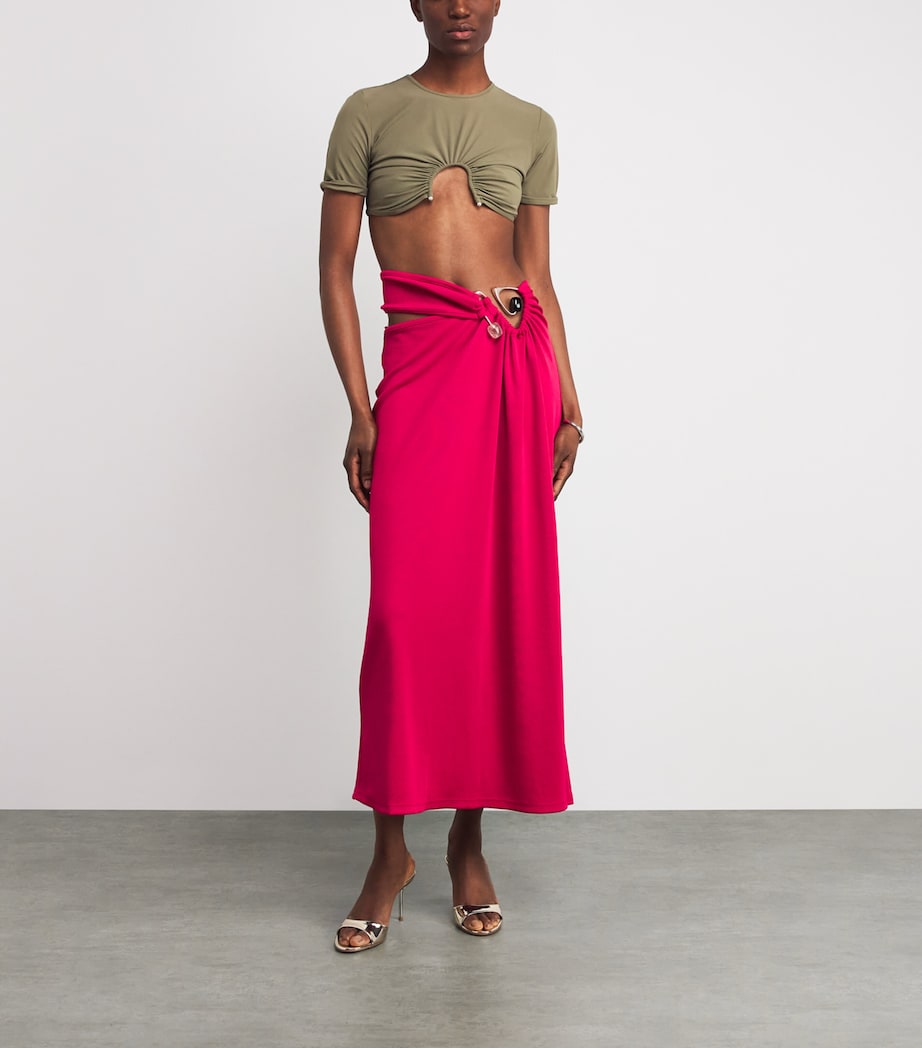 Spiral Crystal Suspension Maxi Skirt CRANBERRY Image 2