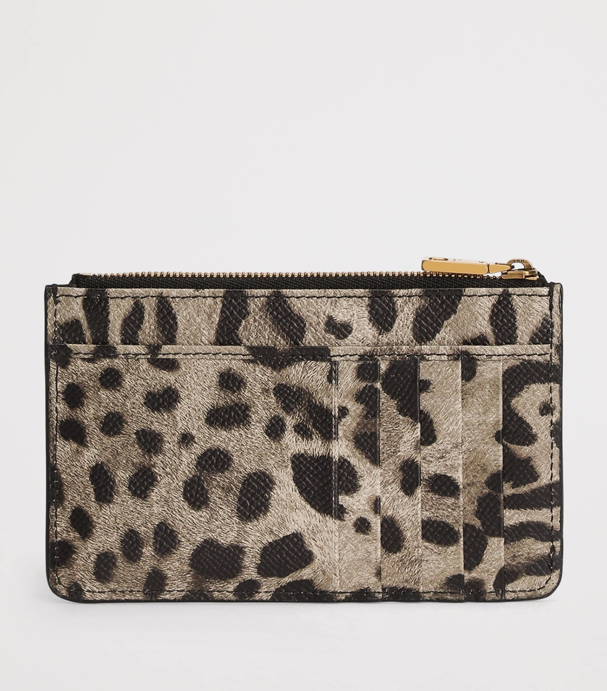 Calfskin Leopard Print Card Holder HY13M-LEO NEW Image 3