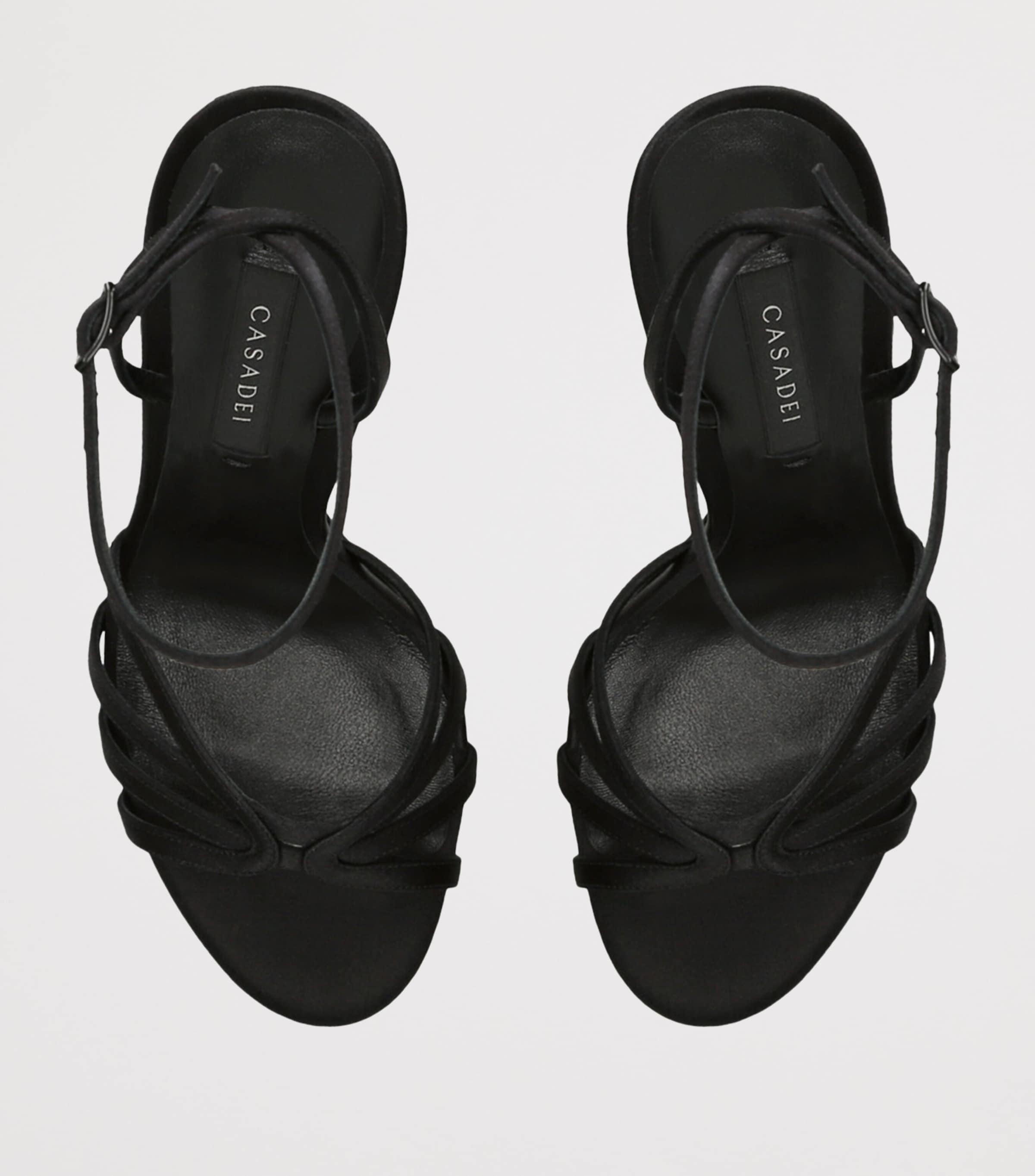 Casadei Satin Julia Heeled Sandals 100 Black Image 4