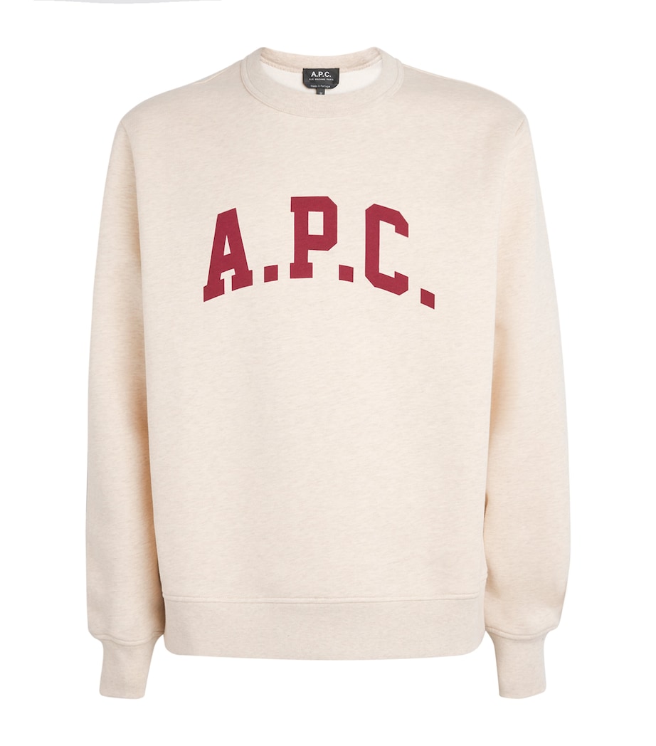 Cotton Varsity Logo Sweatshirt ECRU CHINE / ROUGE Image 1