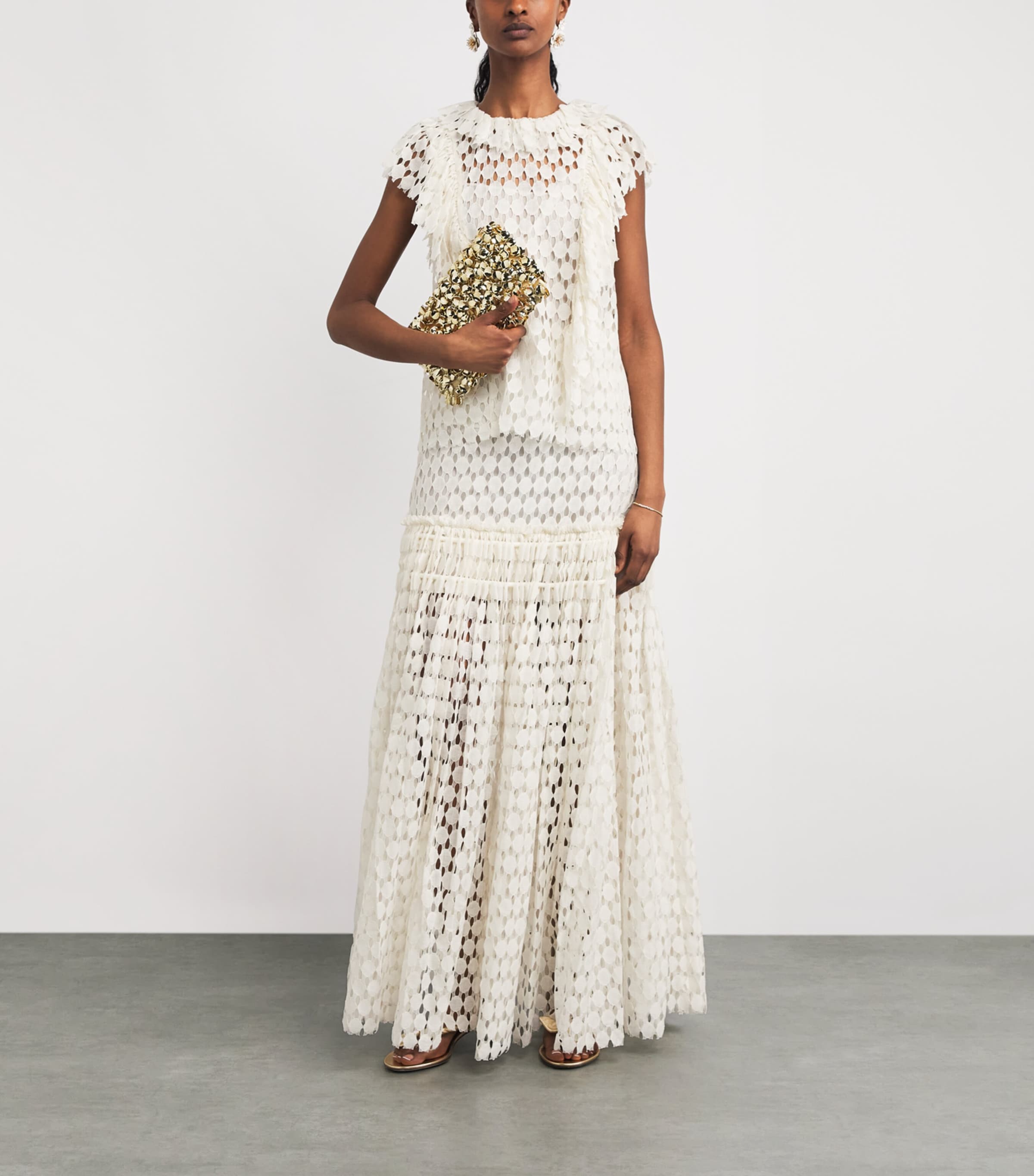 Ulla Johnson Womens Lace Aris Maxi Skirt Chalk Image 2