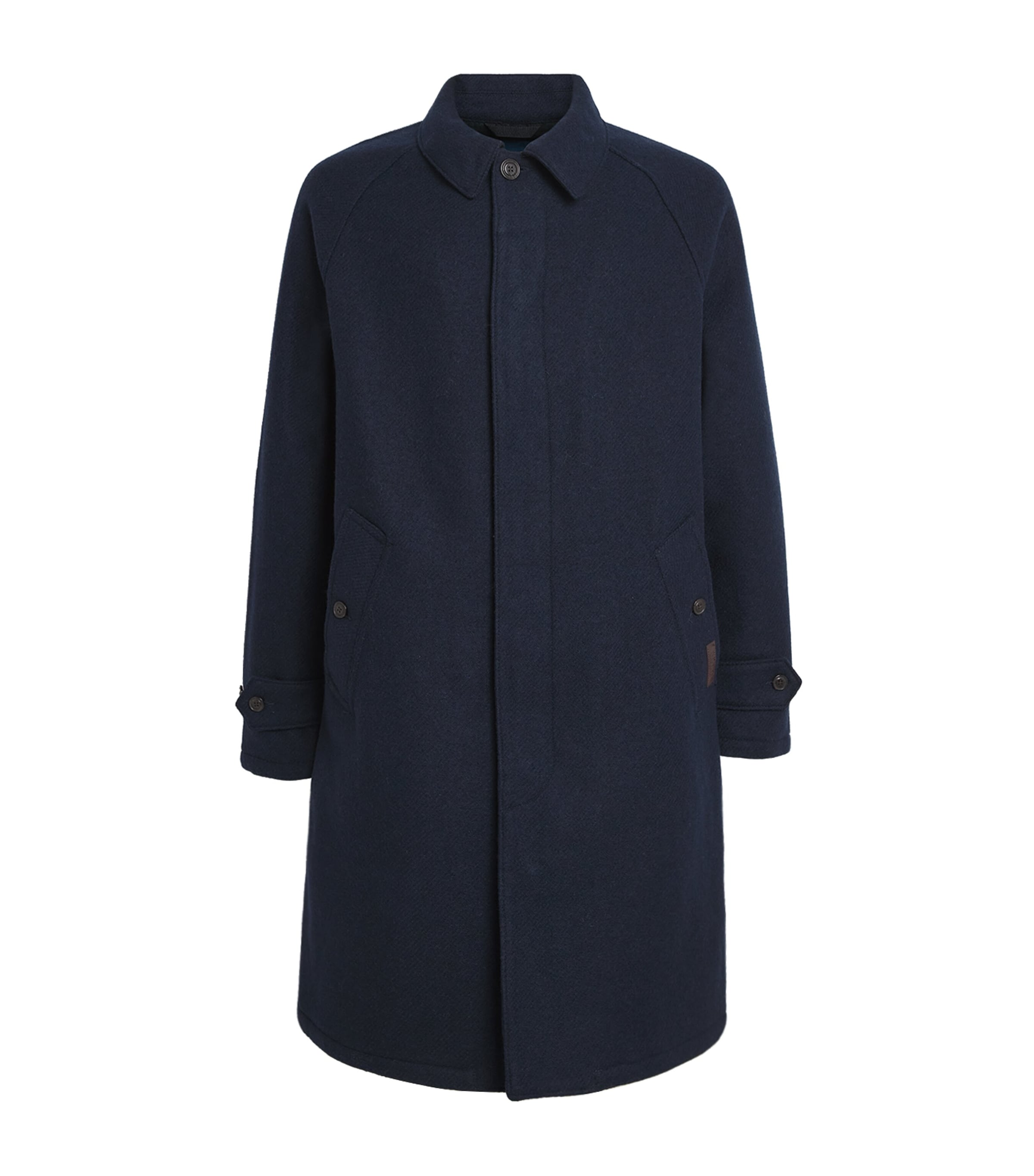 Polo Ralph Lauren Wool Tweed Langdon Walking Coat Collection Navy