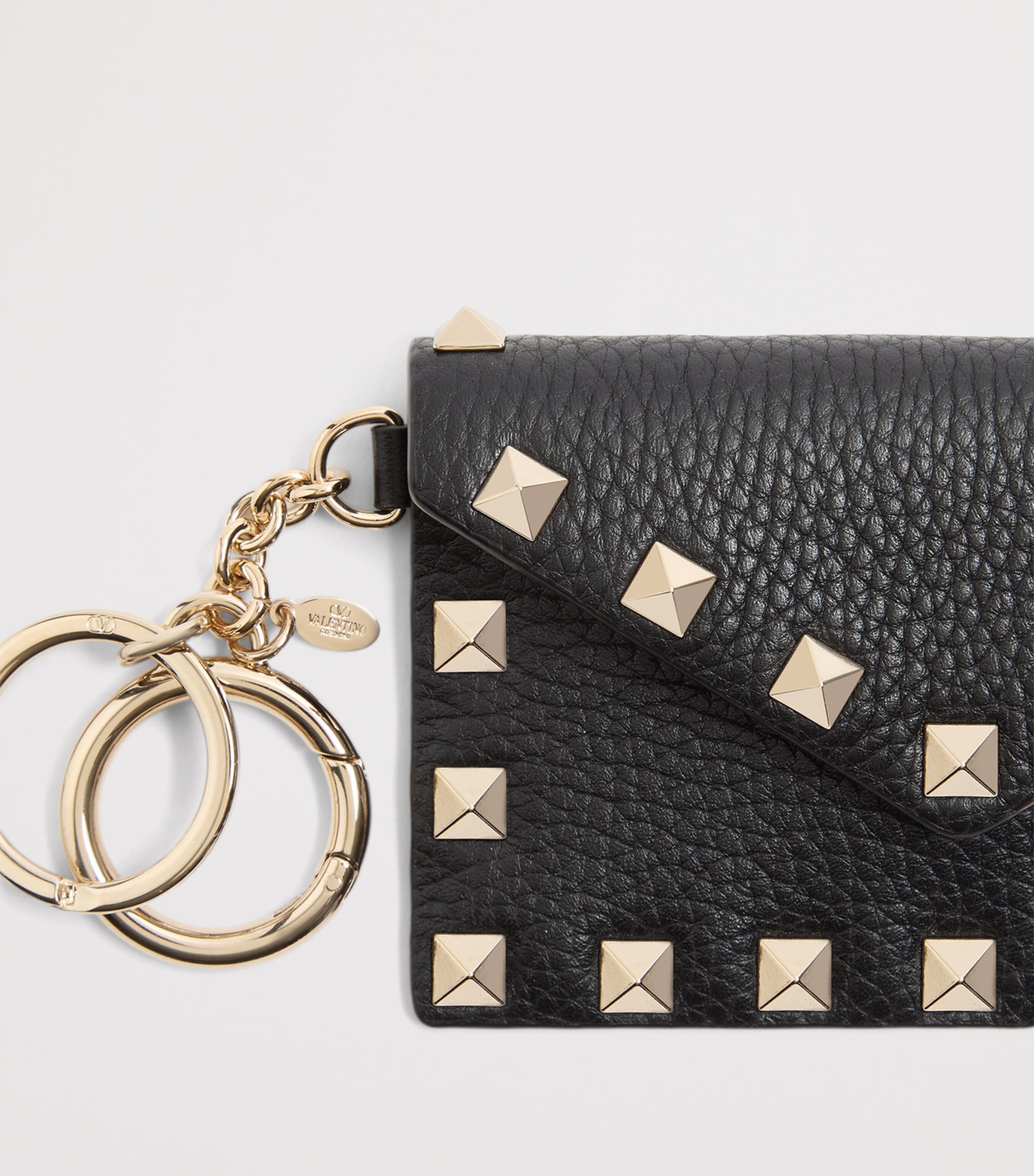 Valentino Garavani Leather Rockstud Keyring Image 4