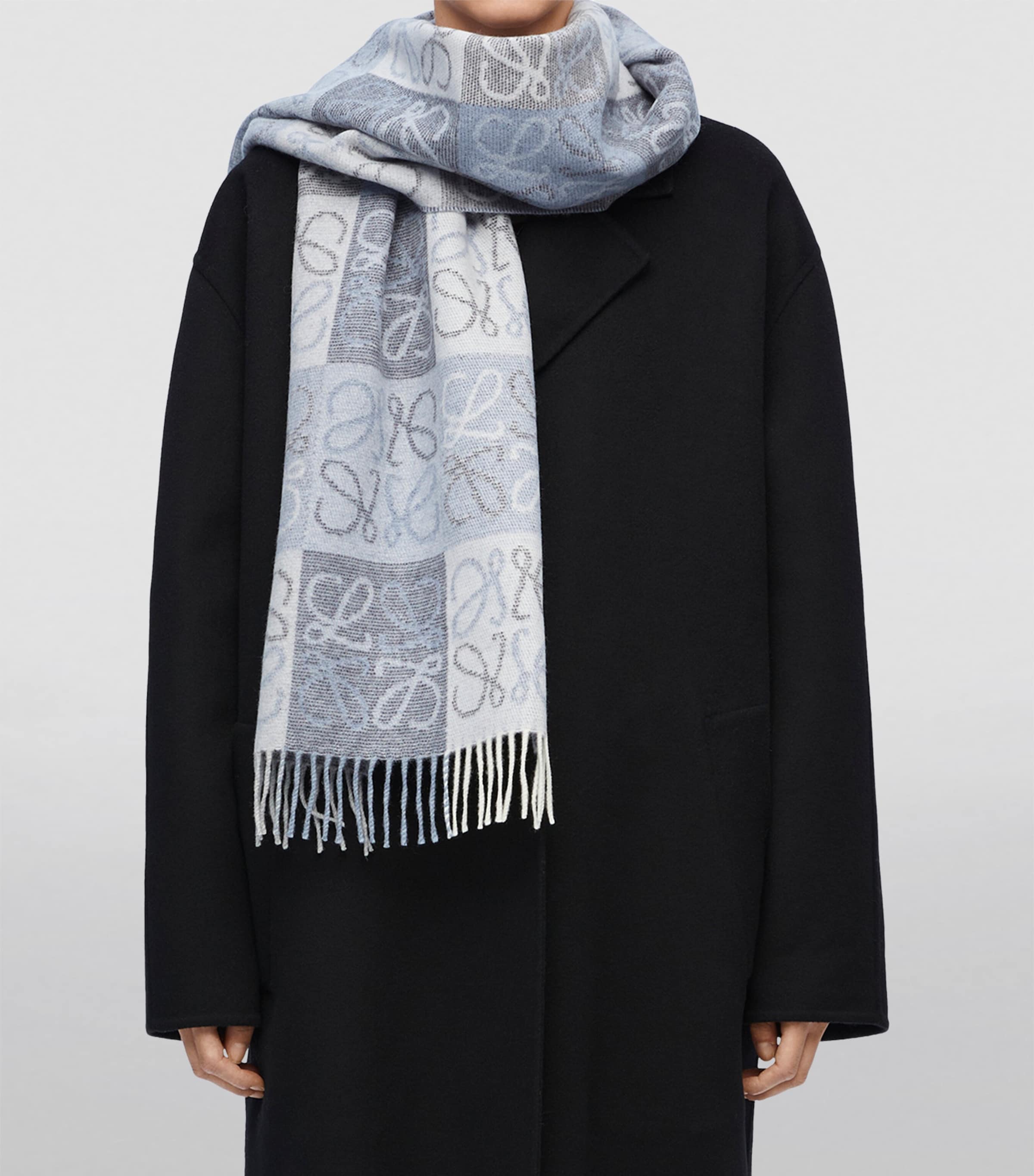 LOEWE Wool-Cashmere Anagram Scarf | Harrods US