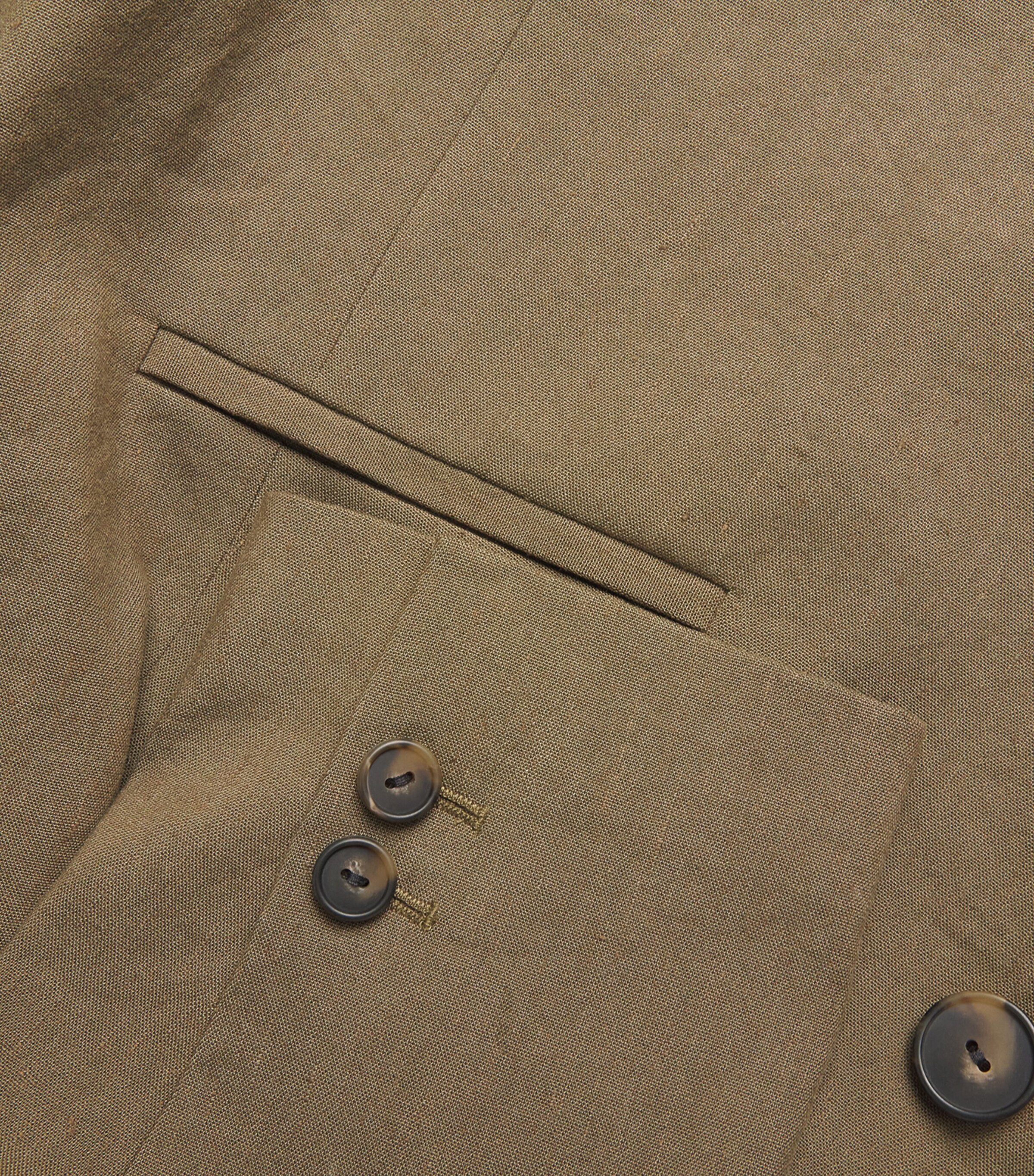Linen-Blend Shrunken Blazer 309MSS Image 5