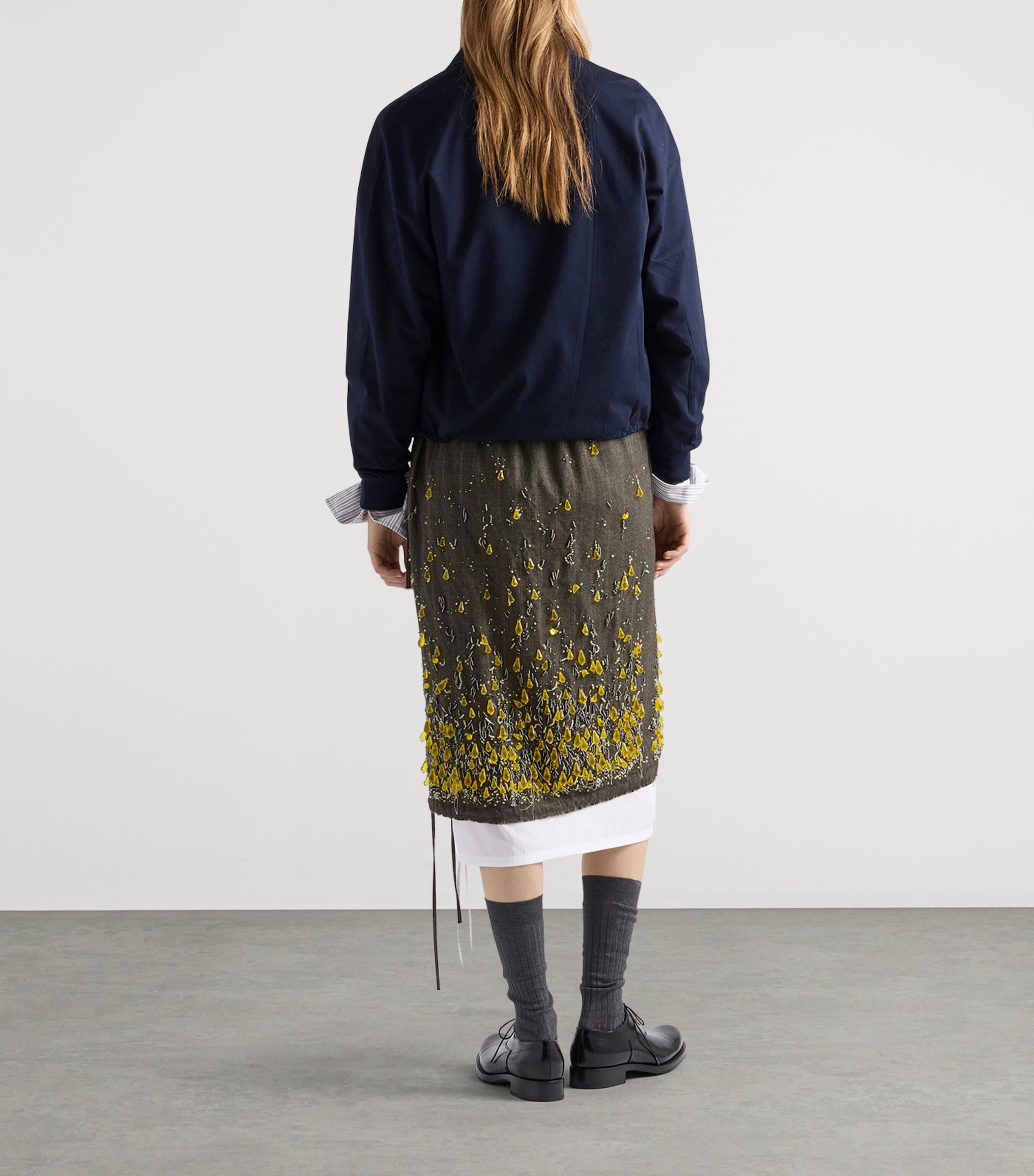 Prada Womens Cotton Reversible Blouson Jacket Blue Image 5