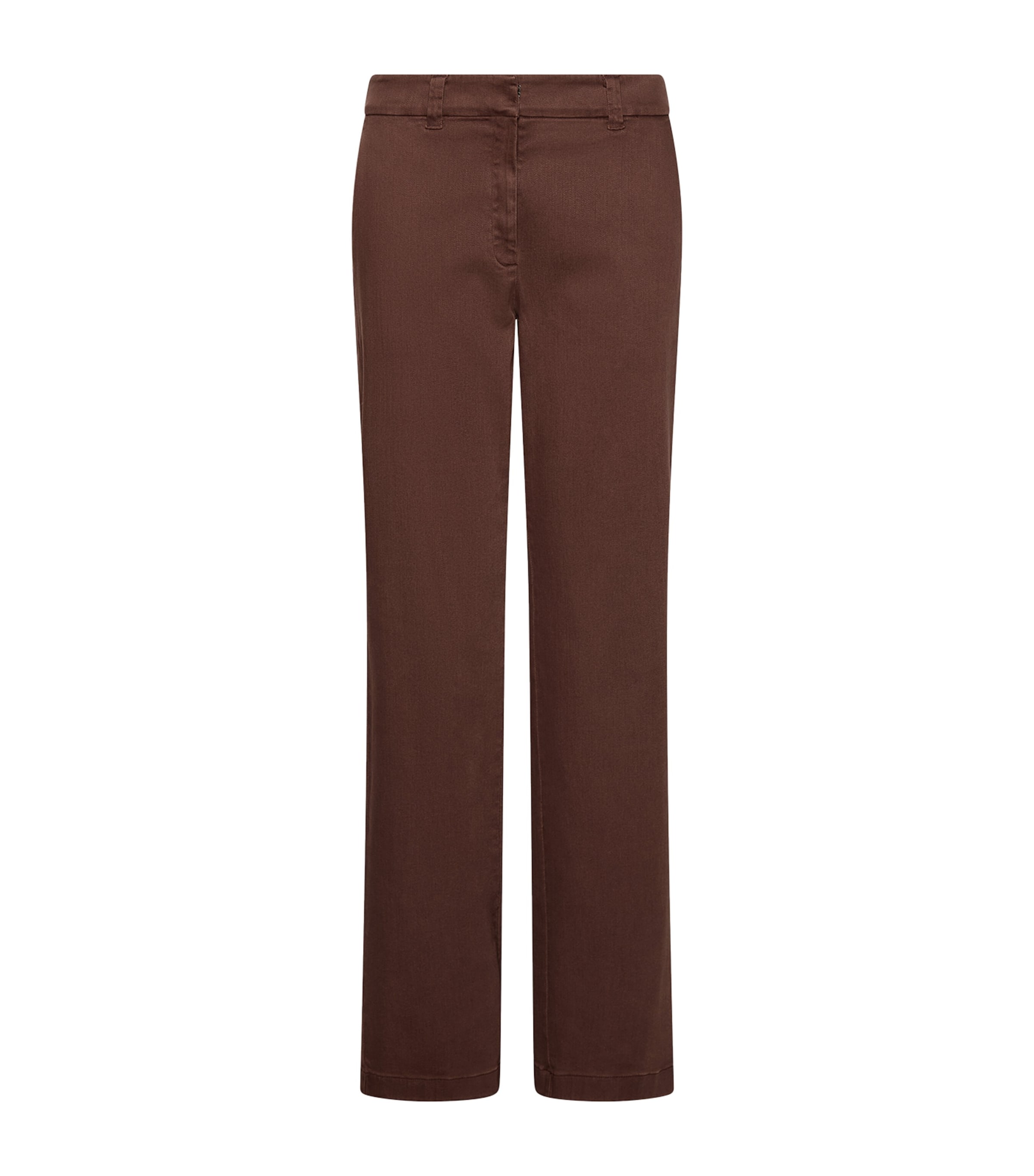 Marella Womens Twill Straight Trousers Caramel Image 1
