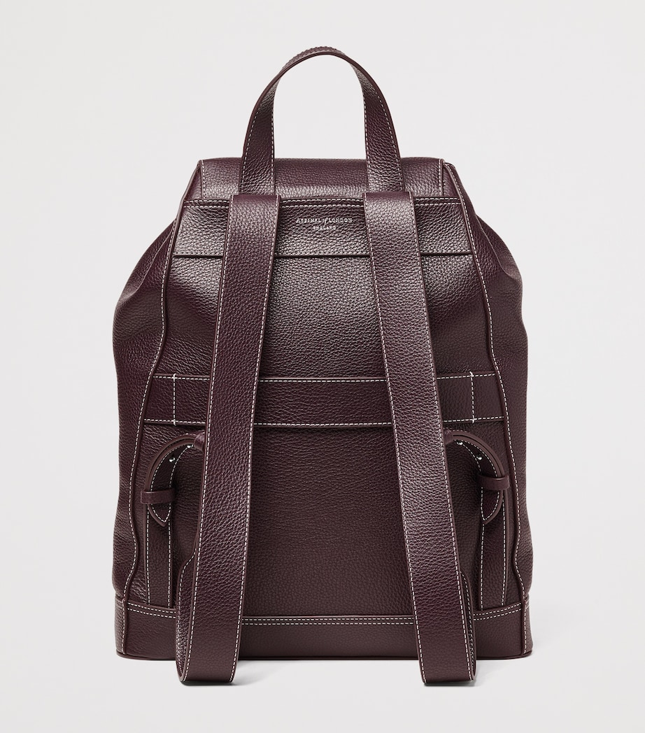 Medium Leather Hudson Backpack WINE Image 3