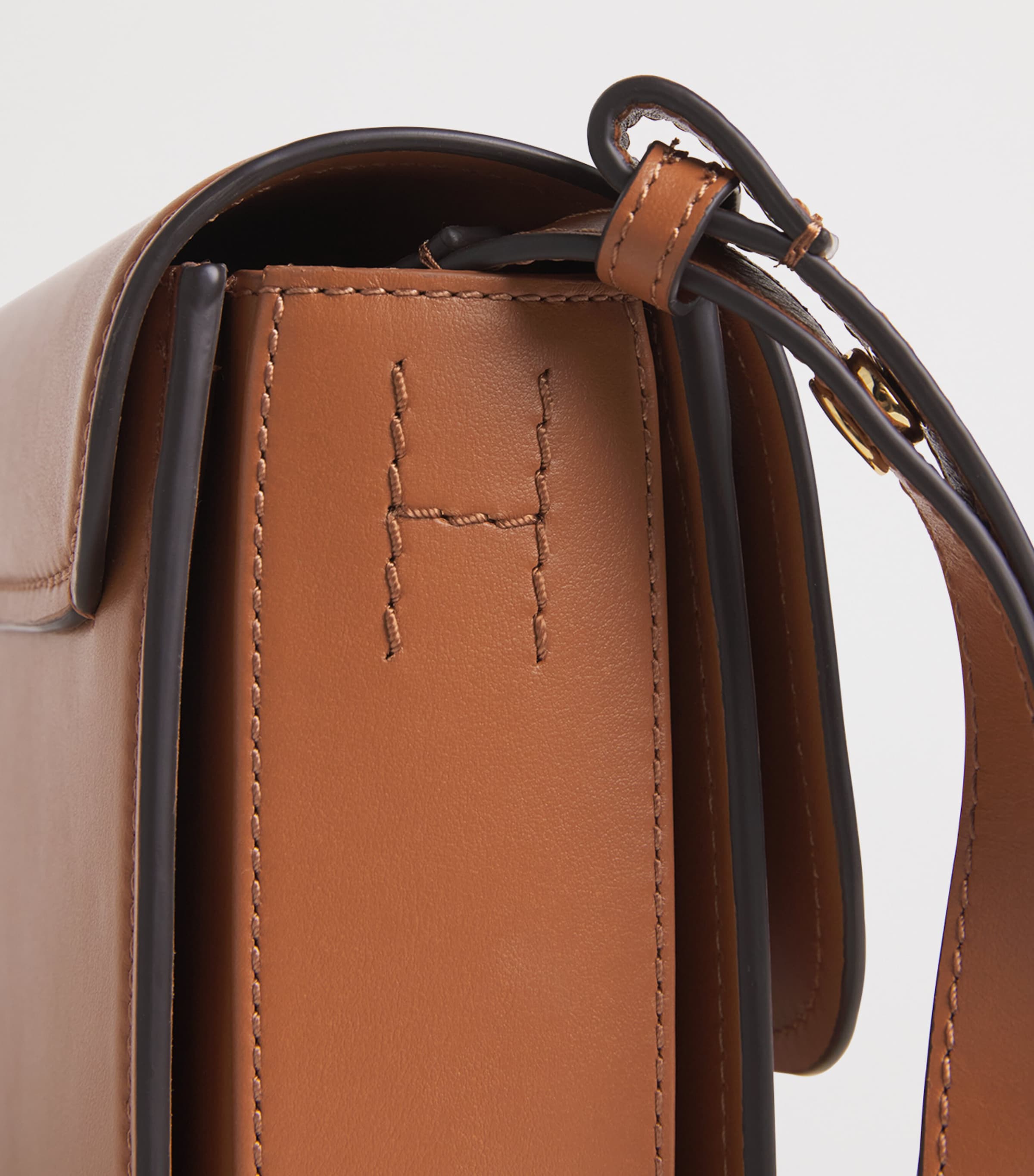 Harrods Leather Snaffle Cross-Body Bag Tan Image 6