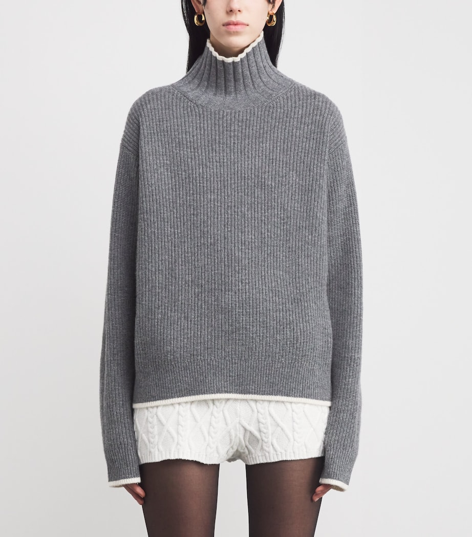 Wool-Cashmere Rollneck Sweater GREY Image 3