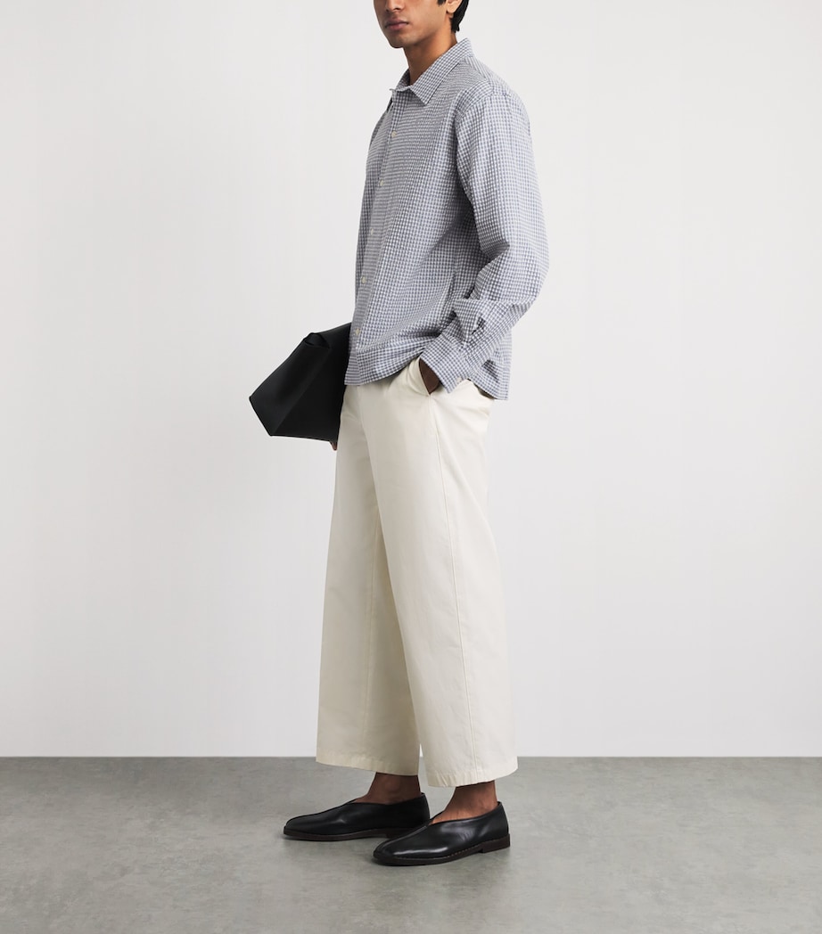 NN.07 Mens Stretch-Cotton Seersucker Reed Shirt Stone Blue Image 2