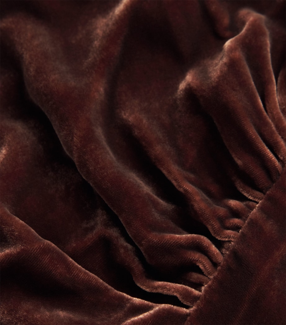 Velvet Draped Maxi Dress BURNT CARAMEL Image 4