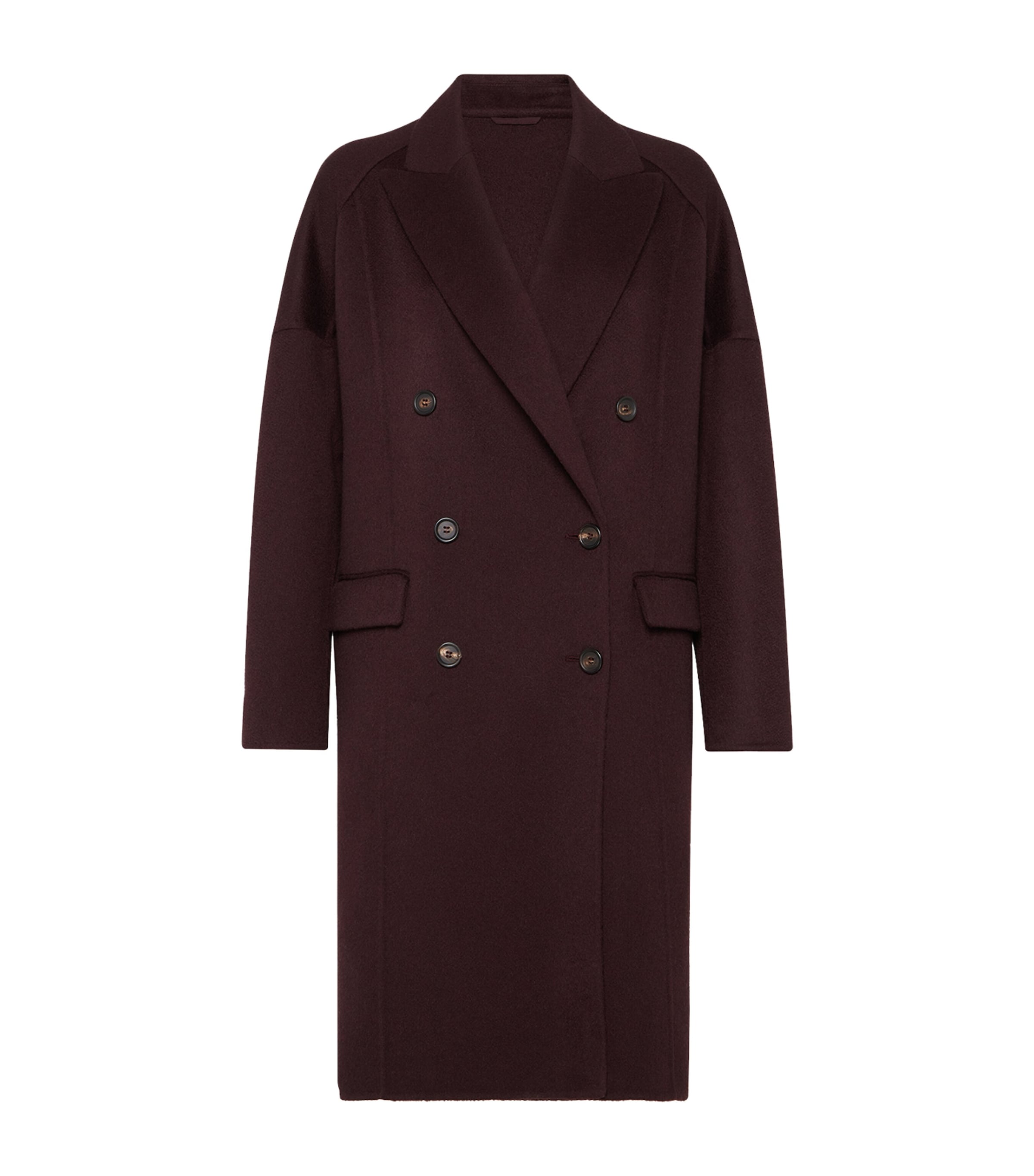 Brunello Cucinelli Cashmere Overcoat In Red