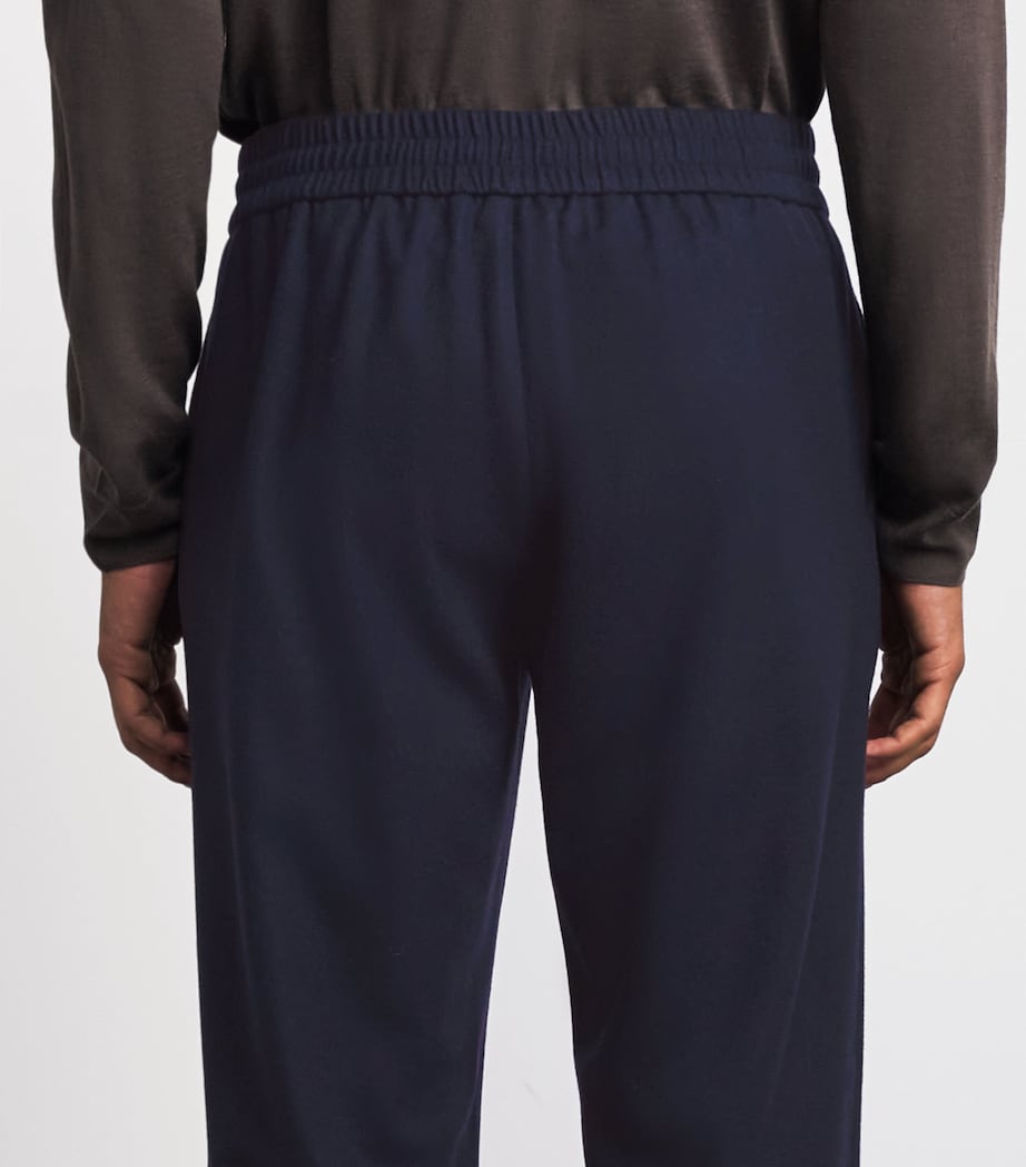 Colombo Mens Wool Drawstring Sweatpants Dark Blue Image 3
