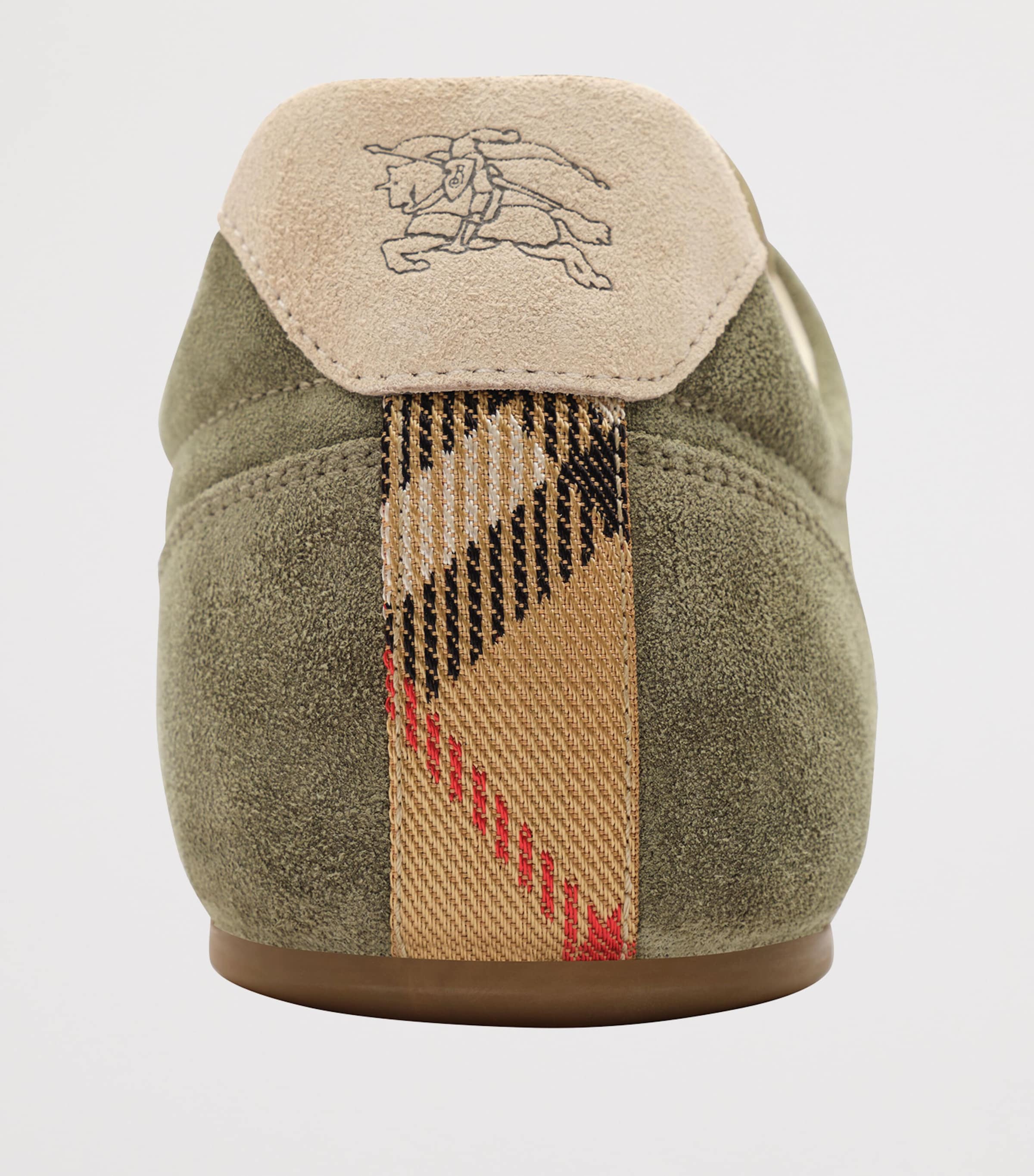 Burberry Mens Suede Knight Runner Sneakers Airforce Green/tawny Image 6