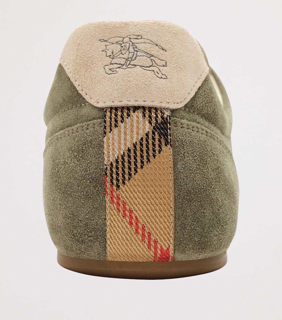 Burberry Mens Suede Knight Runner Sneakers Airforce Green/tawny Image 6