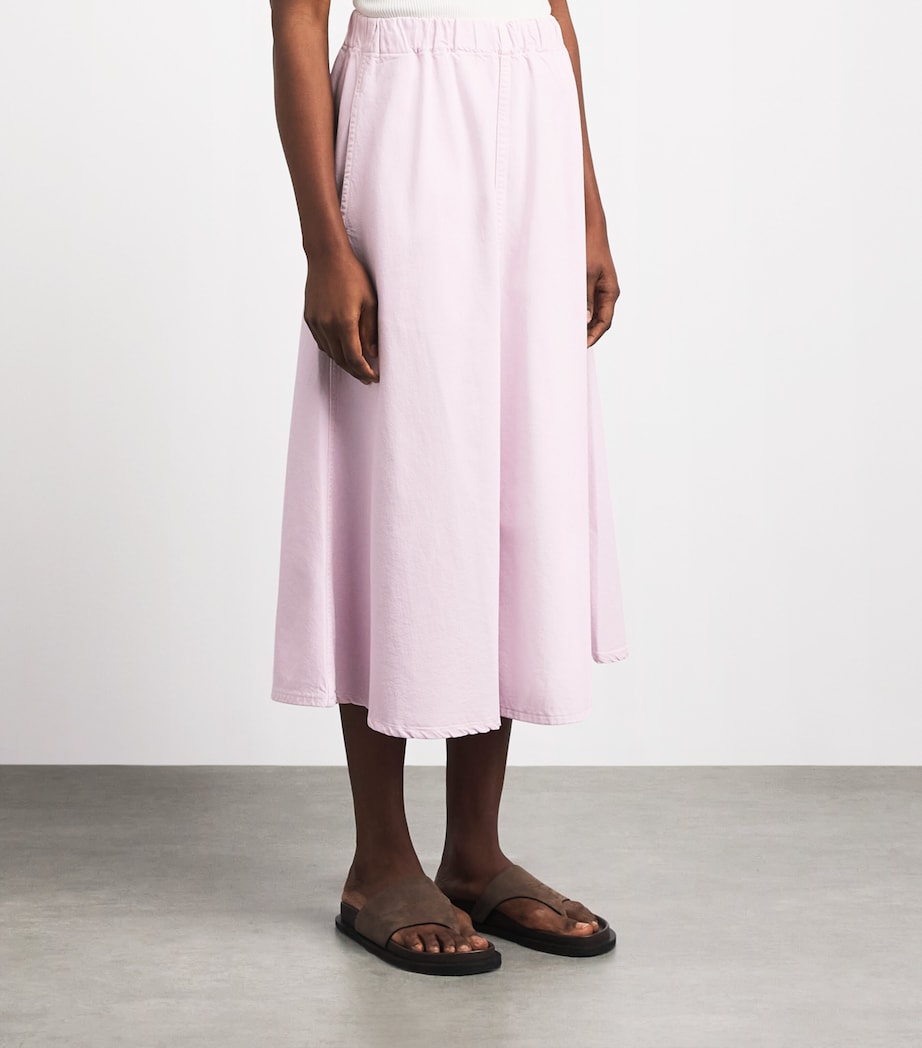 AGOLDE Womens x Maria McManus Midi Skirt Stne Wsh Powder Pnk Image 4
