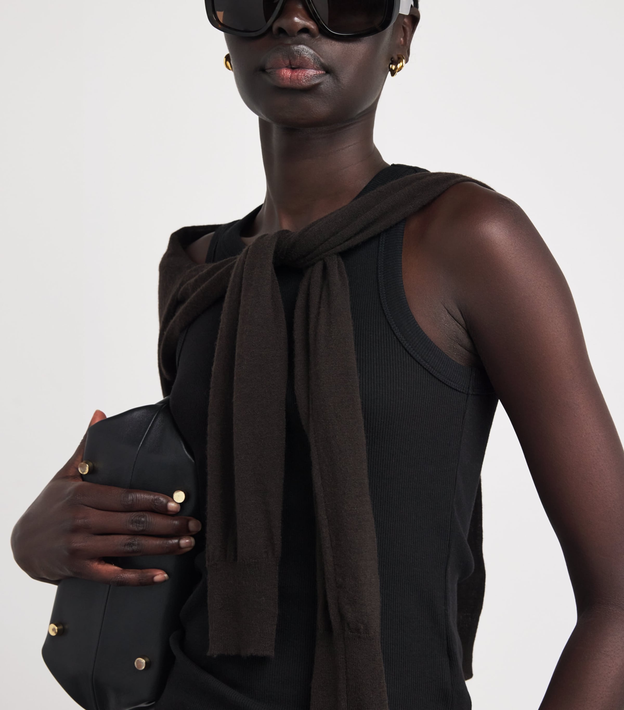 Stretch-Cotton Yeux Tank Top BLACK Image 6