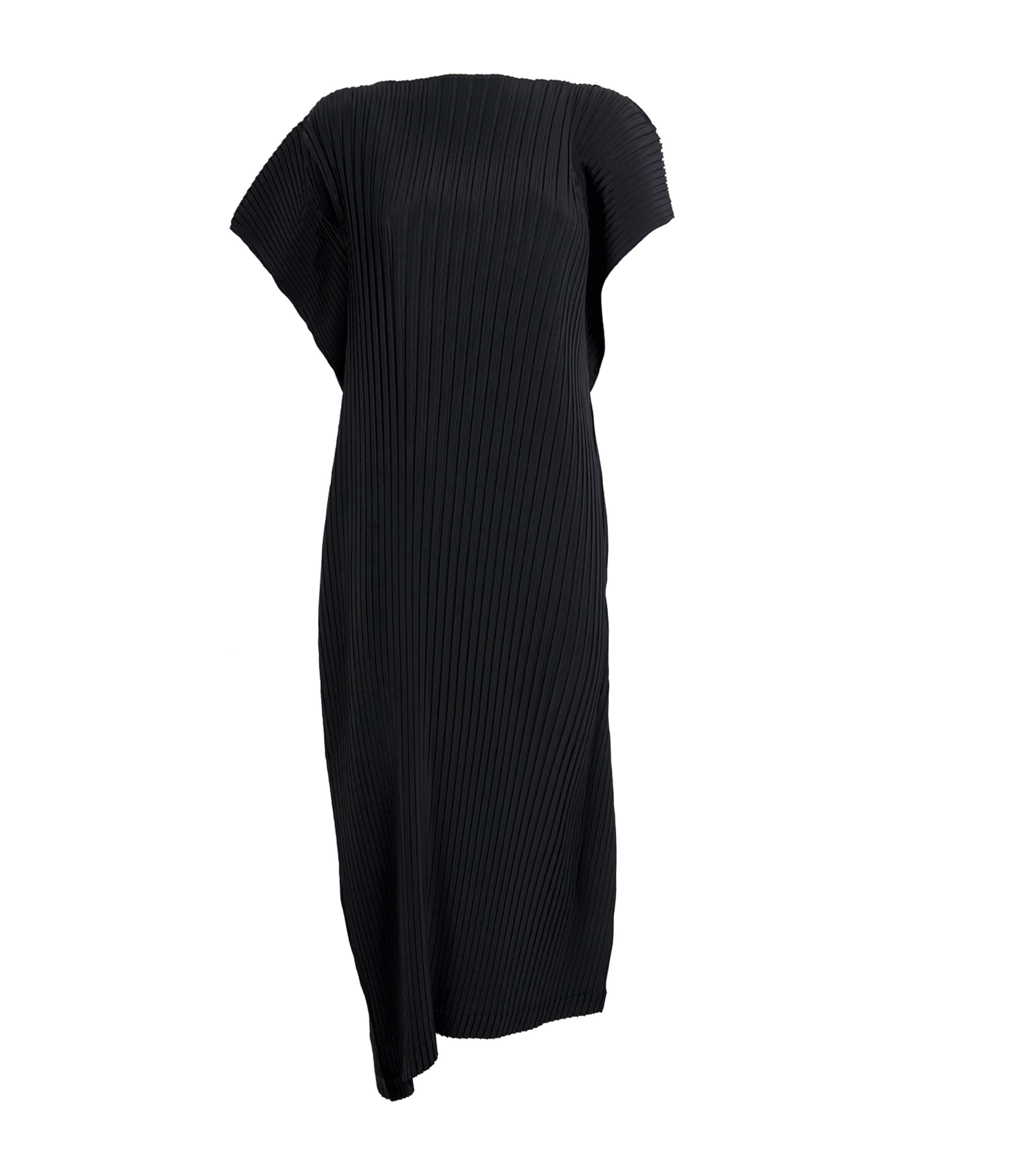 Issey Miyake Shadow Study Pleats Midi Dress In Black