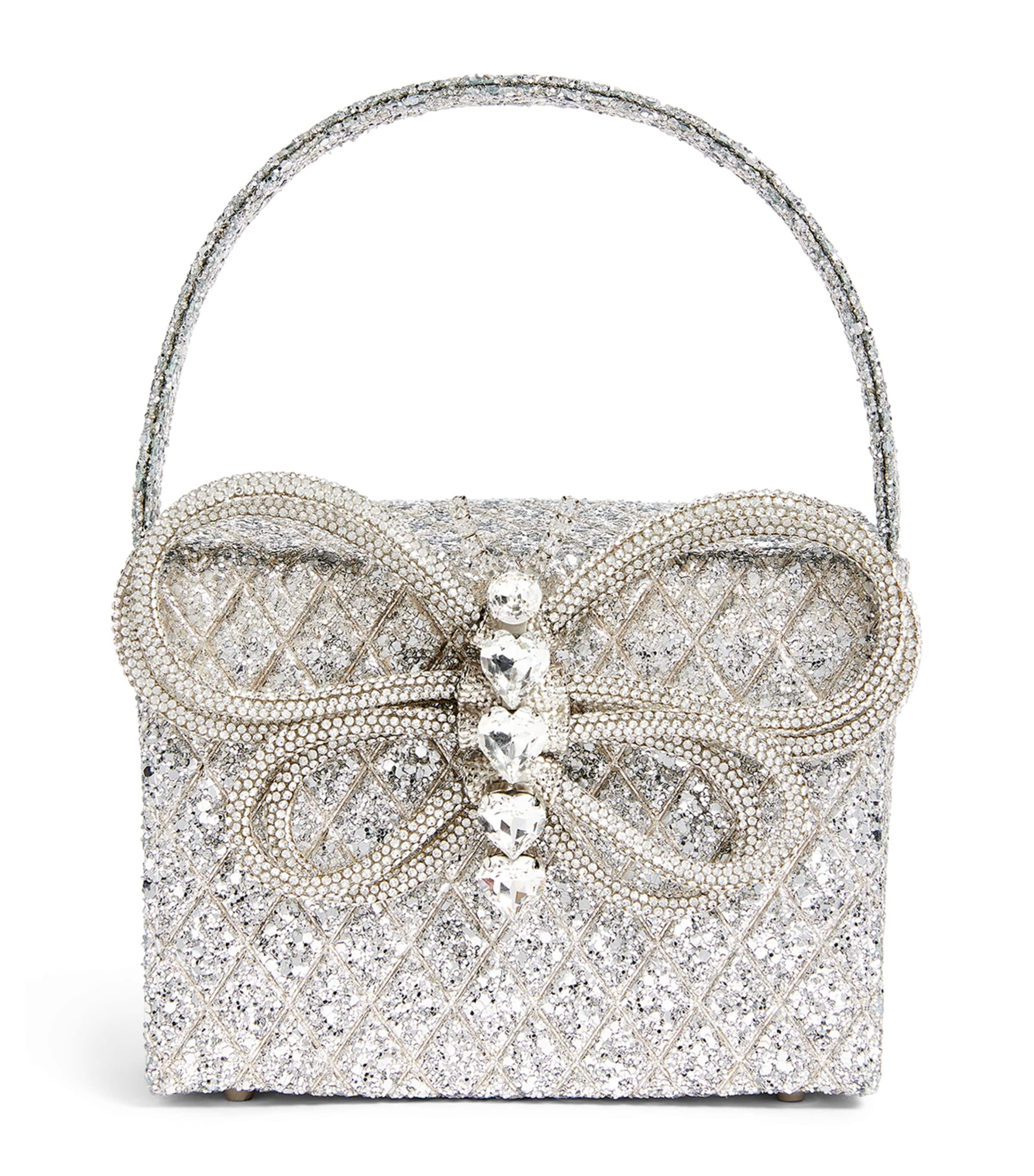 Shop L'alingi Embellished Ella Box Bag In Silver