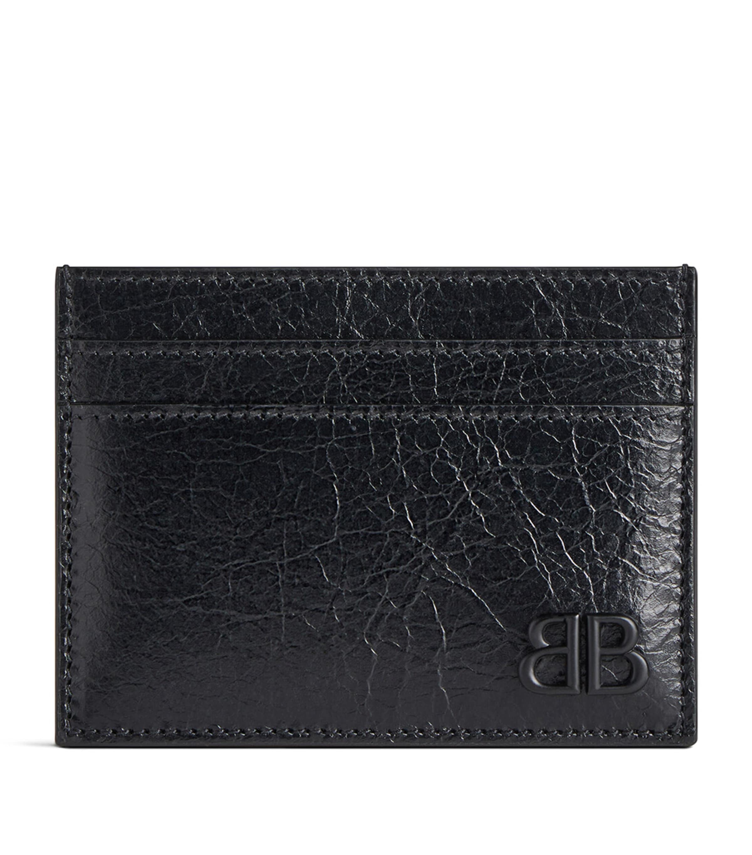 Balenciaga Leather Monaco Card Holder In Black