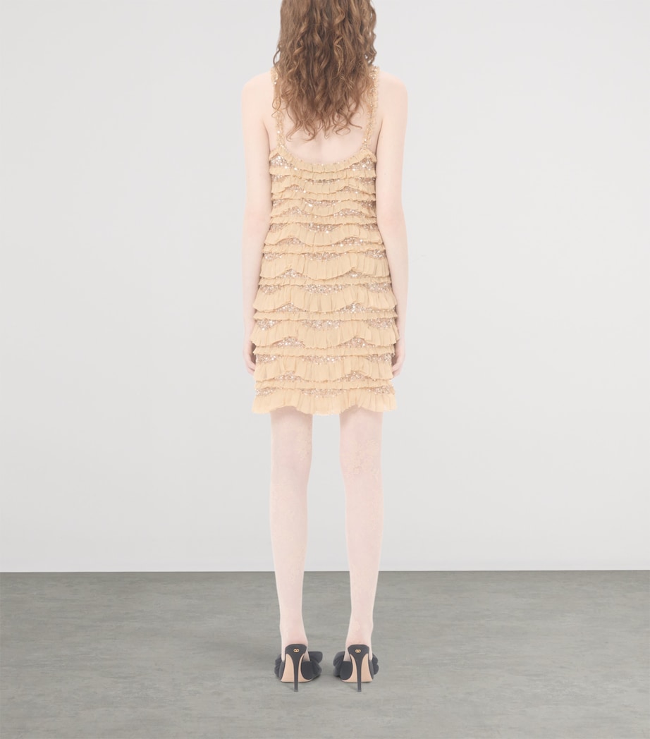 Silk Ruffled Mini Dress CGL Image 4