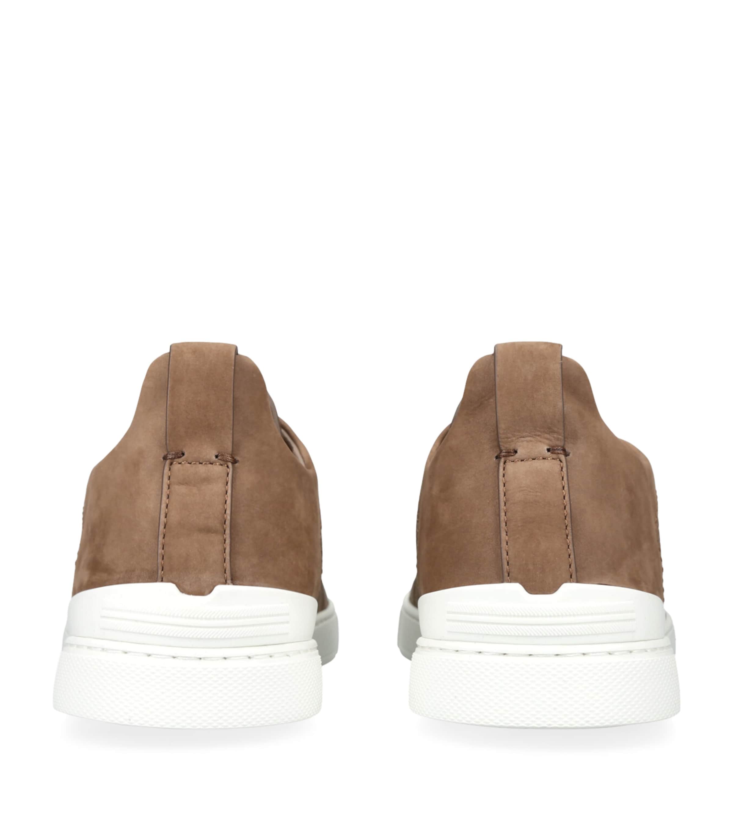 Zegna Crocodile Leather Triple Stitch SECONDSKIN Sneakers Beige Image 2
