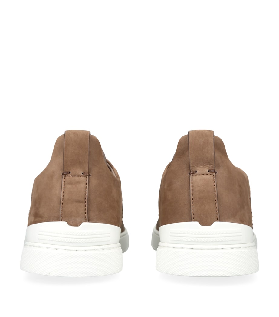 Zegna Crocodile Leather Triple Stitch SECONDSKIN Sneakers Beige Image 2