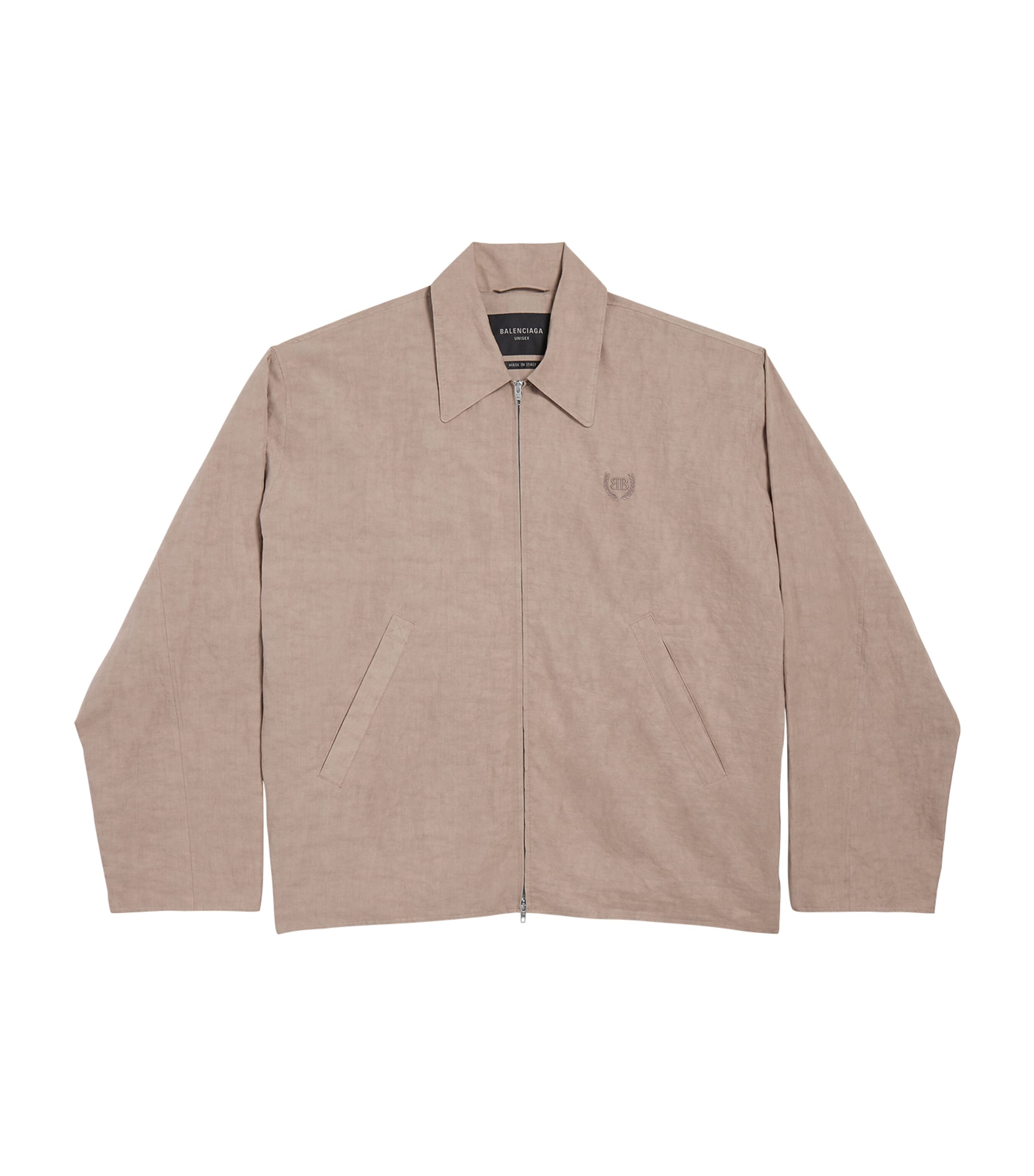 Balenciaga Cotton-linen Embroidered Jacket In Neutral