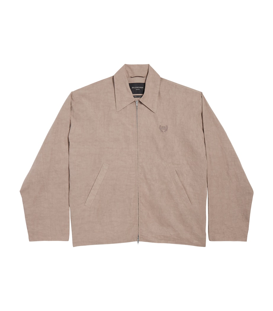 Balenciaga Mens Cotton-Linen Embroidered Jacket Image 1