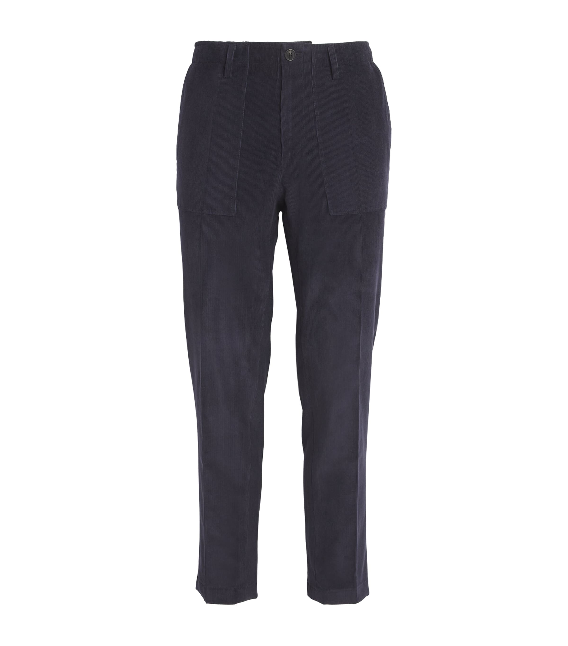 Fioroni Cashmere Pleated Corduroy Trousers In Navy