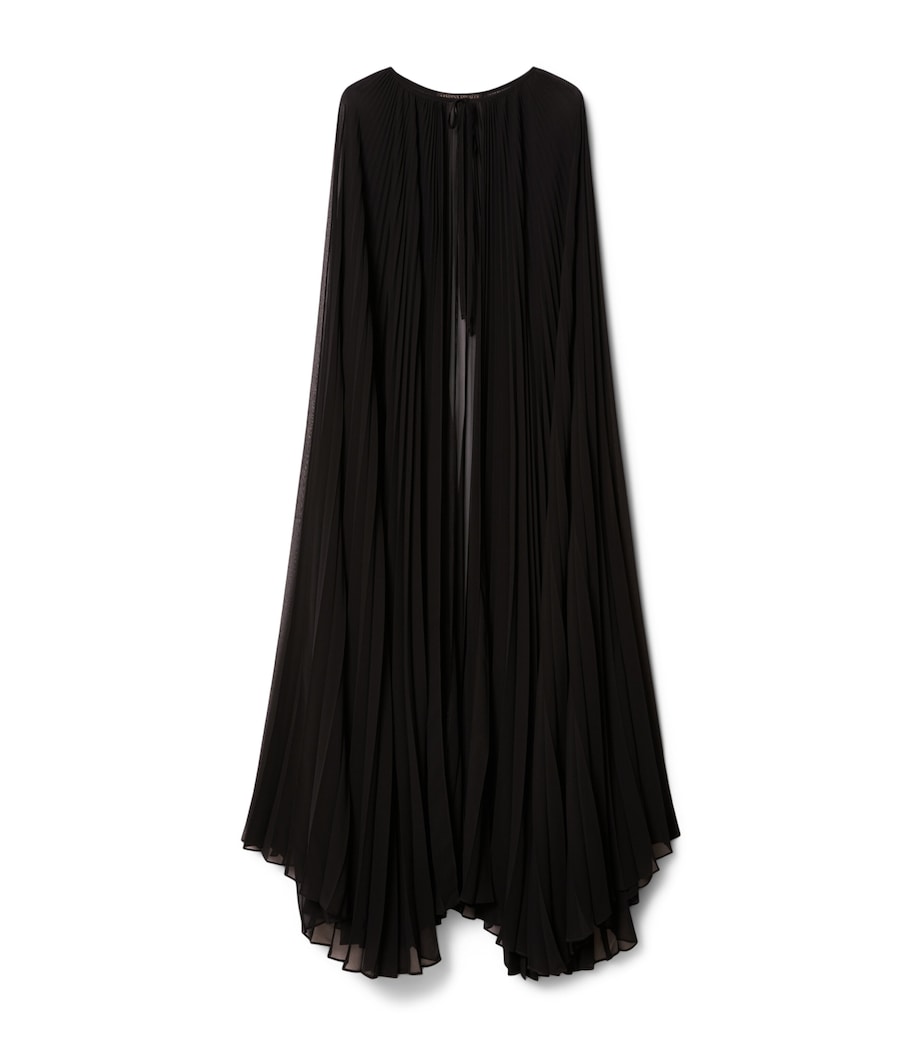 Marina Rinaldi Womens Georgette Plissé Cape Black Image 1