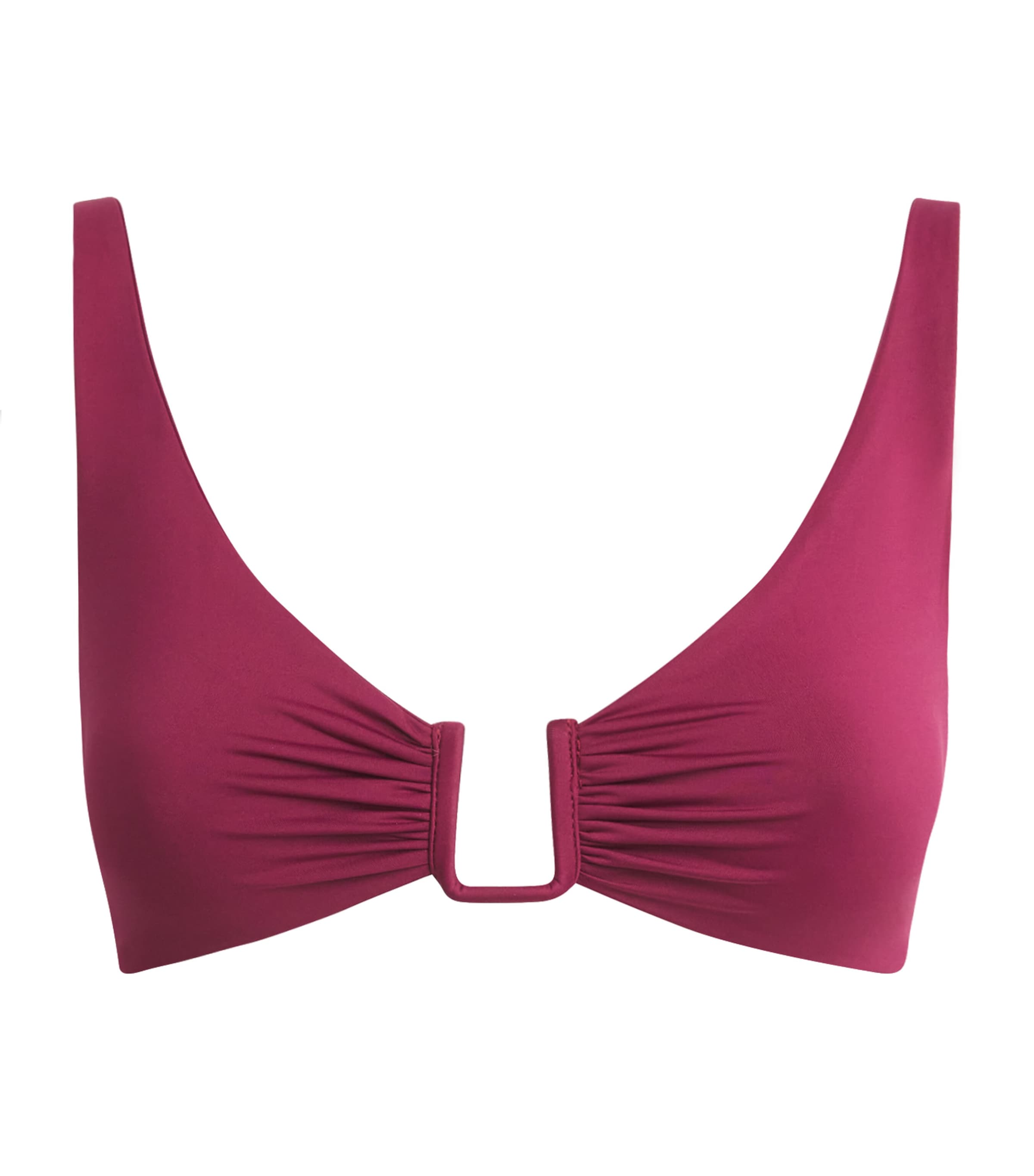 AWAY THAT DAY Womens Palma Plunge Bikini Top Cassis Image 1