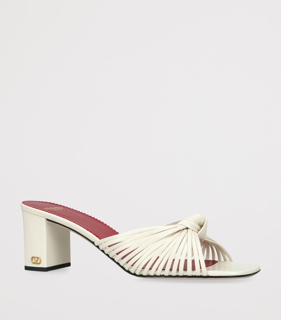 Valentino Garavani Leather Annet Heeled Mules 60 White Image 3