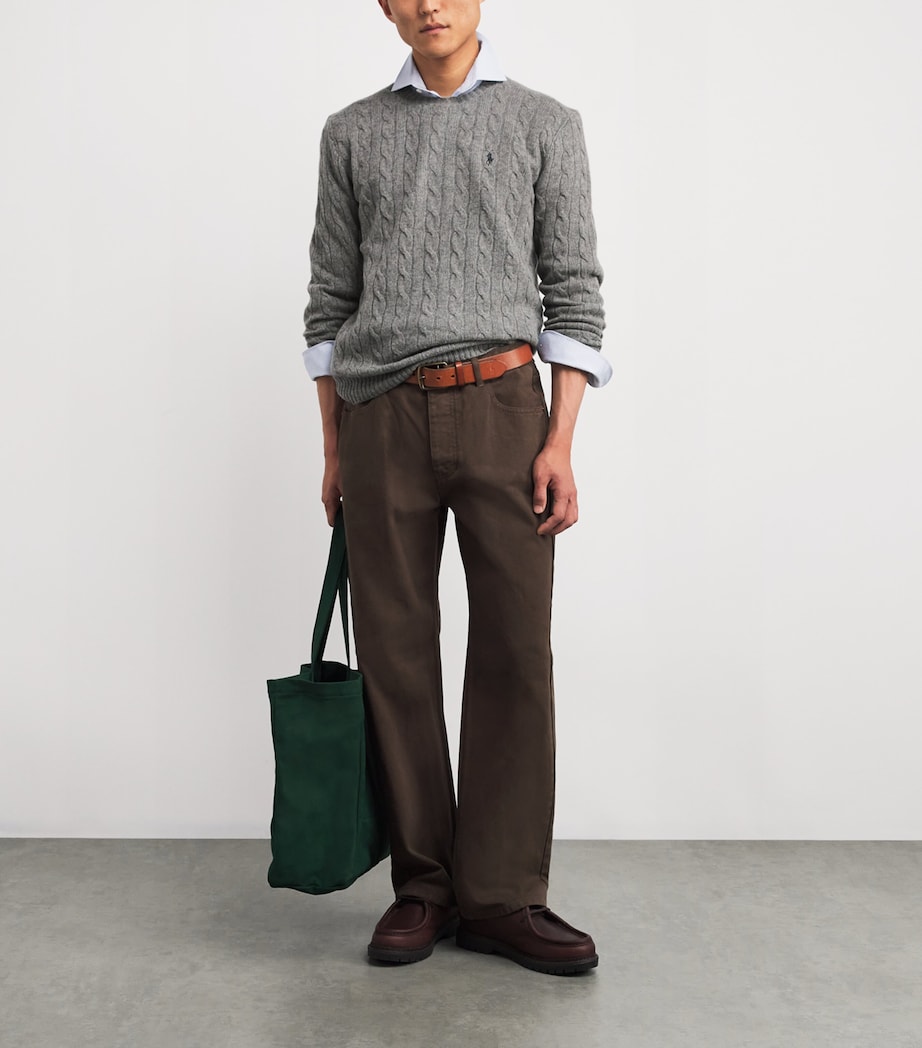 Wool-Cashmere Cable-Knit Sweater GREY Image 2