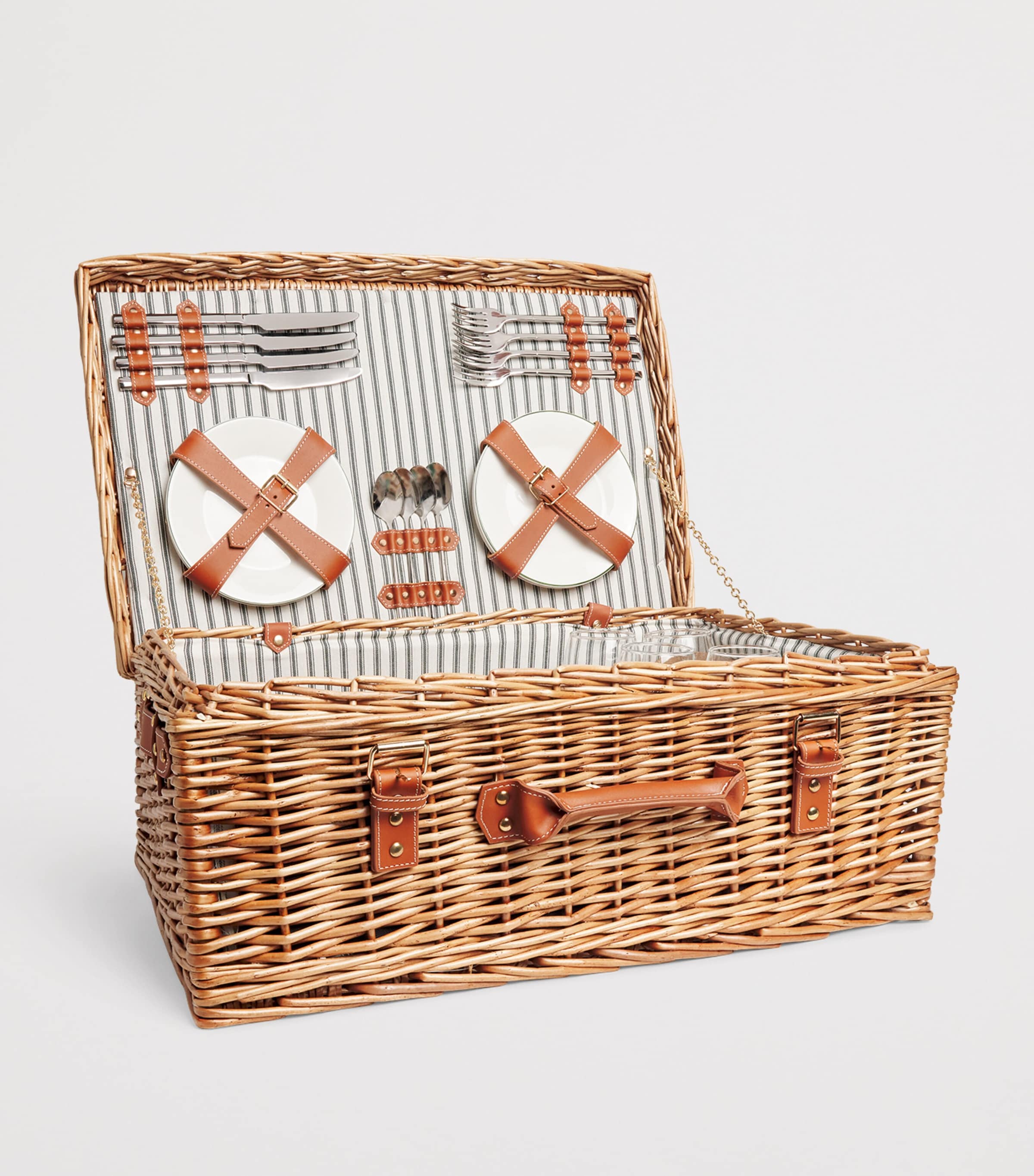 Fitted Picnic Hamper for 4 BROWN Image 2