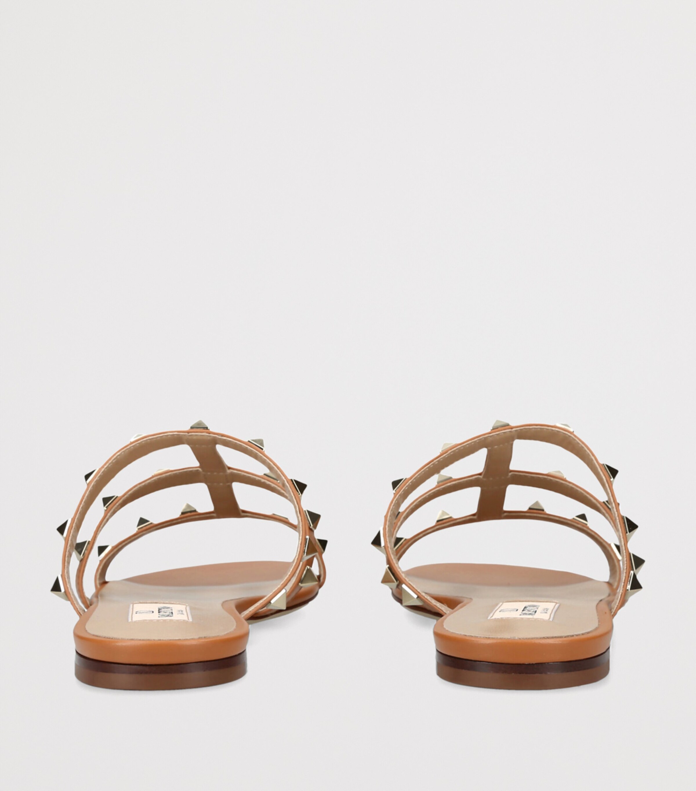 Leather Rockstud Sandals BROWN Image 2