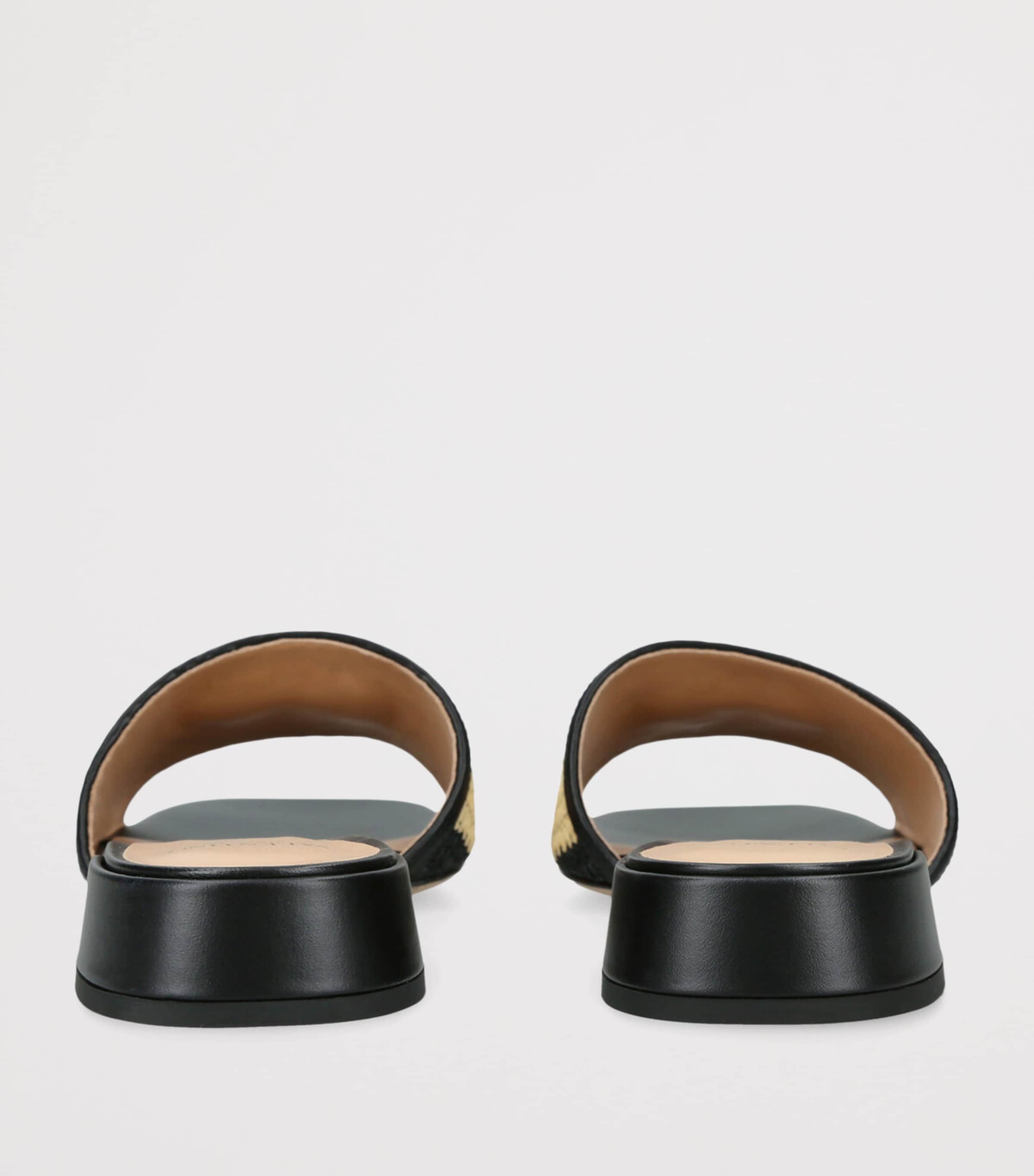 Valentino Garavani Raffia Crochet VLogo Slides Blk/beige Image 2
