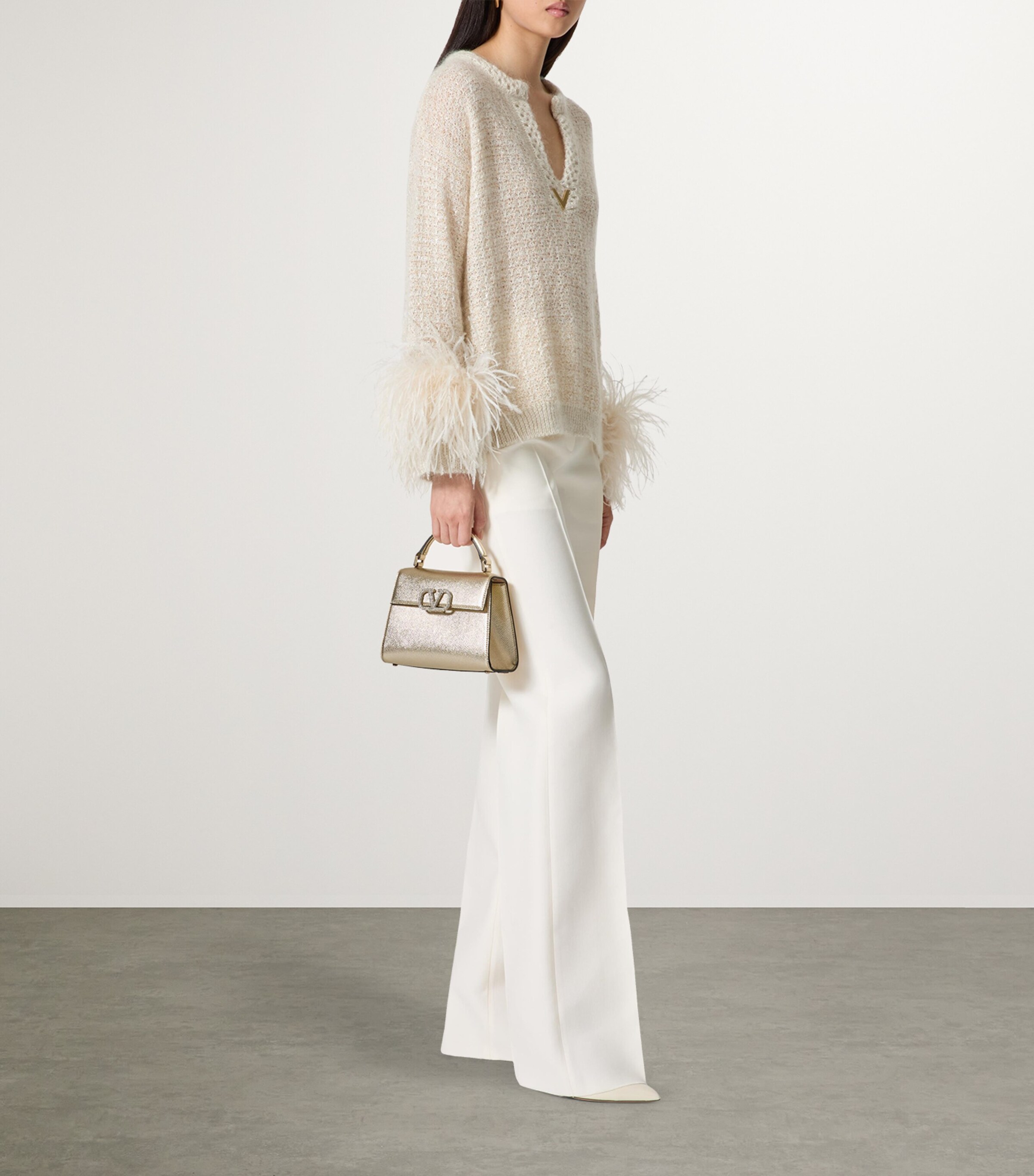 Valentino Garavani Mini Metallic Calfskin VSLING Top-Handle Bag Image 2